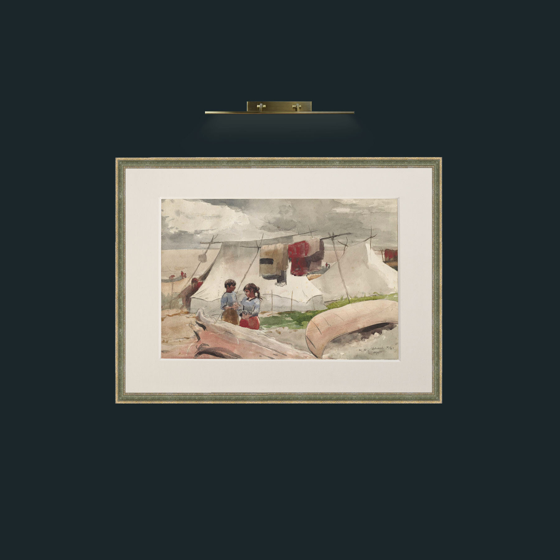 Art-Camping-Frame-2GreenGiltTextured-Mount-1Antique.jpg