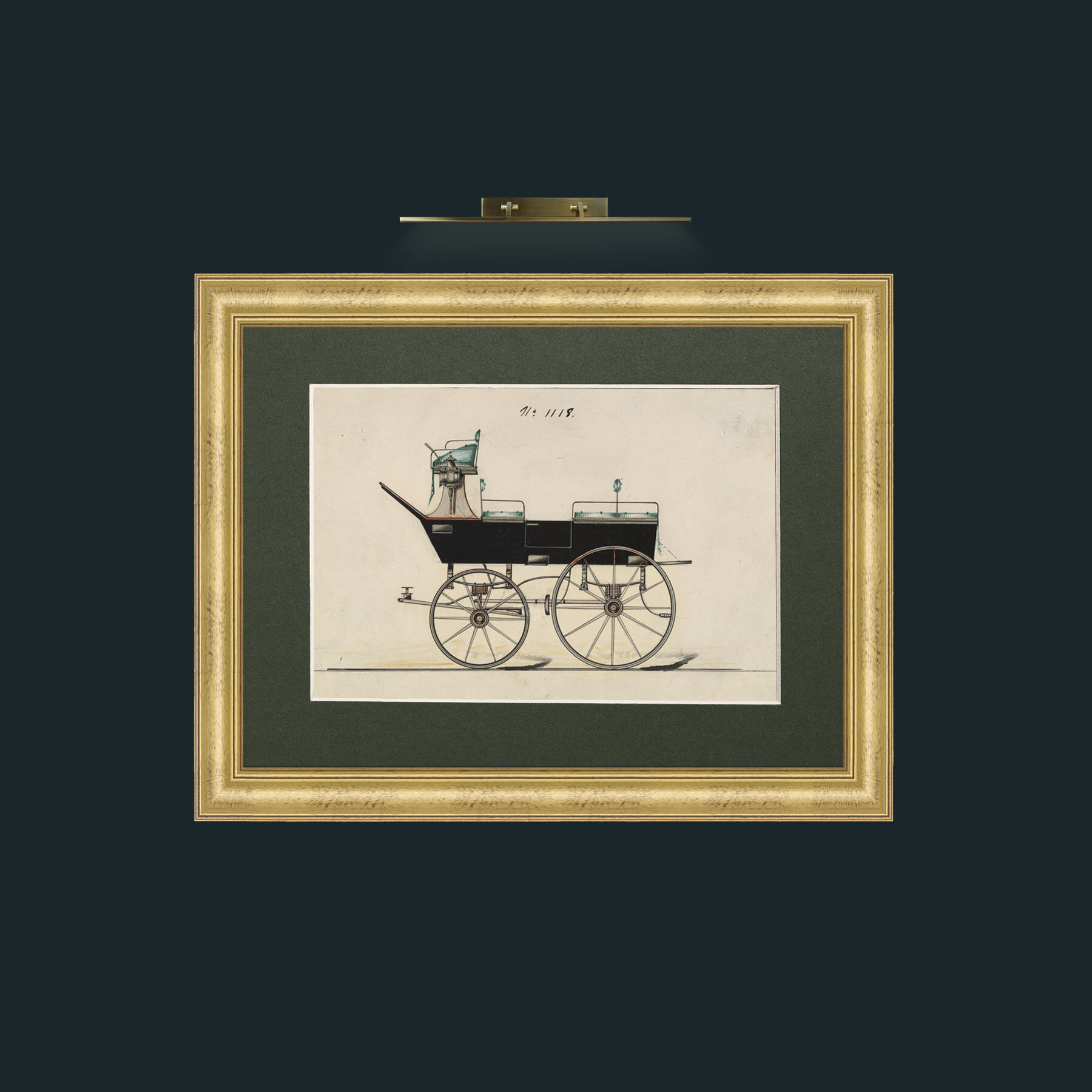 Art-Carriage 1-Frame-9WideGilt-Mount-2Green.jpg