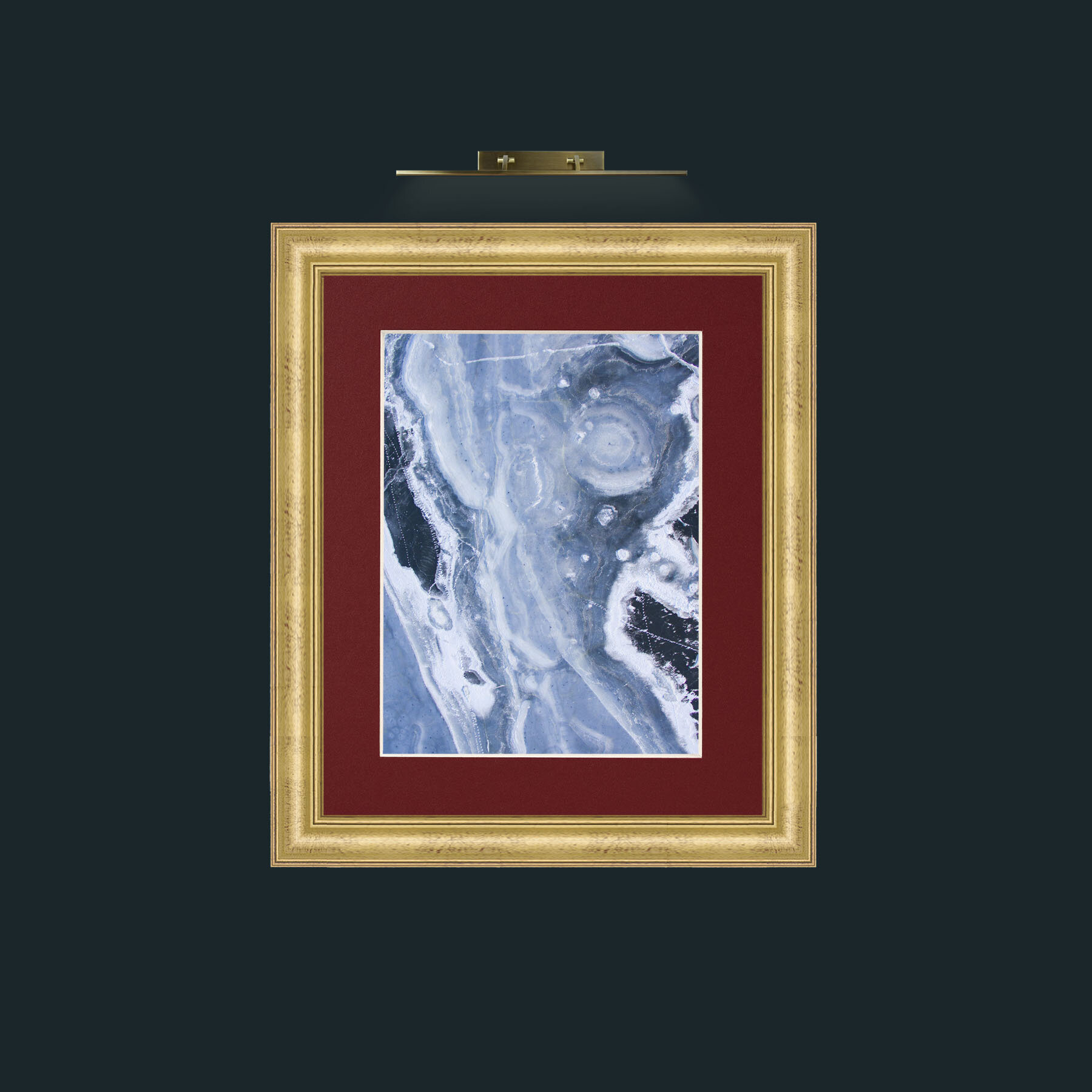 Art-Elements of Water-Frame-9WideGilt-Mount-4Red.jpg