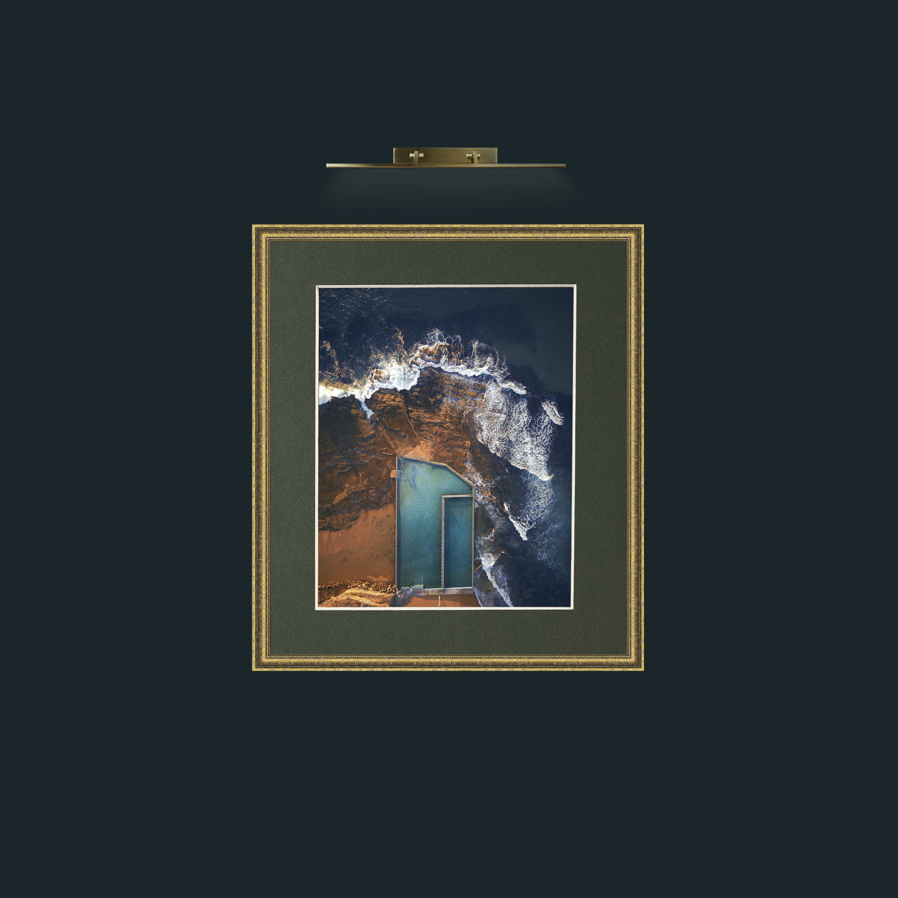 Art-Pool with a view-Frame-1GiltTextured-Mount-2Green.jpg