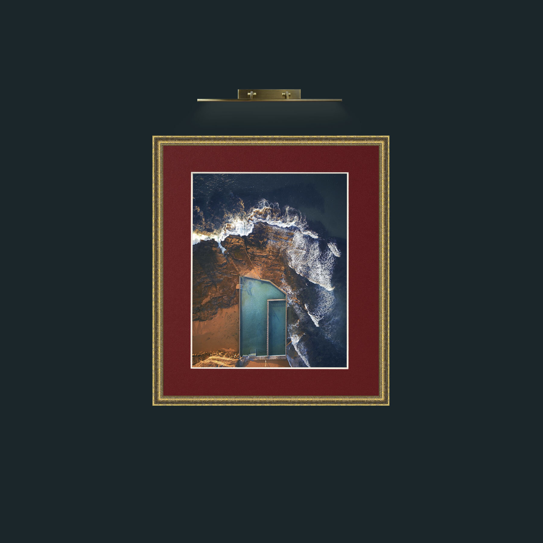 Art-Pool with a view-Frame-1GiltTextured-Mount-4Red.jpg
