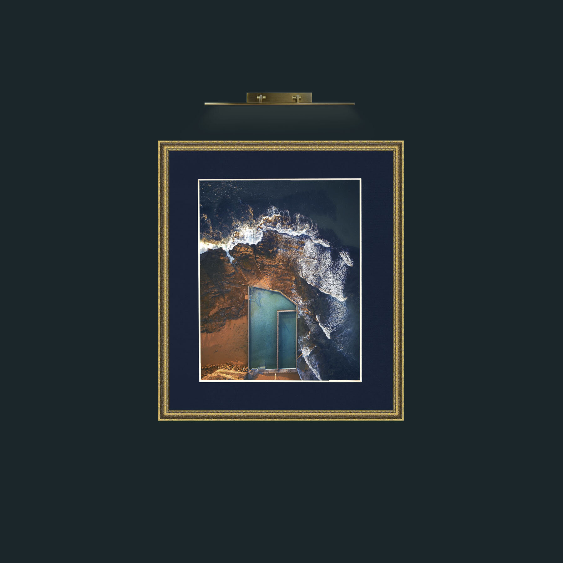 Art-Pool with a view-Frame-1GiltTextured-Mount-3Blue.jpg