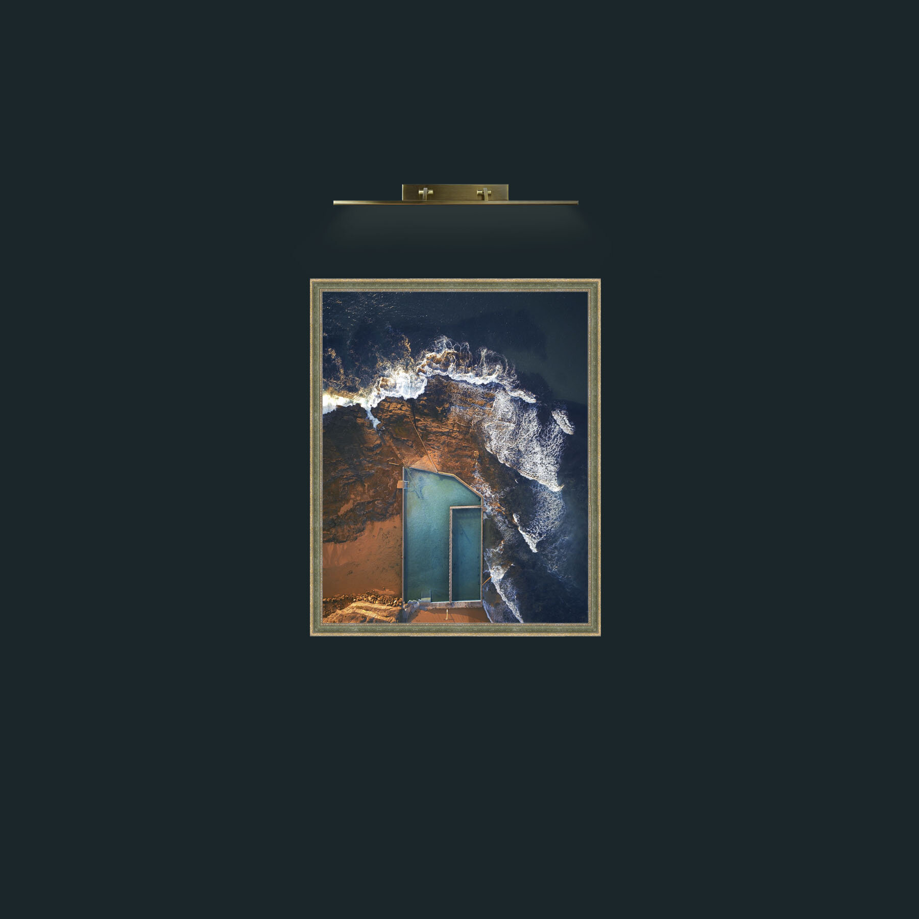 Art-Pool with a view-Frame-2GreenGiltTextured.jpg