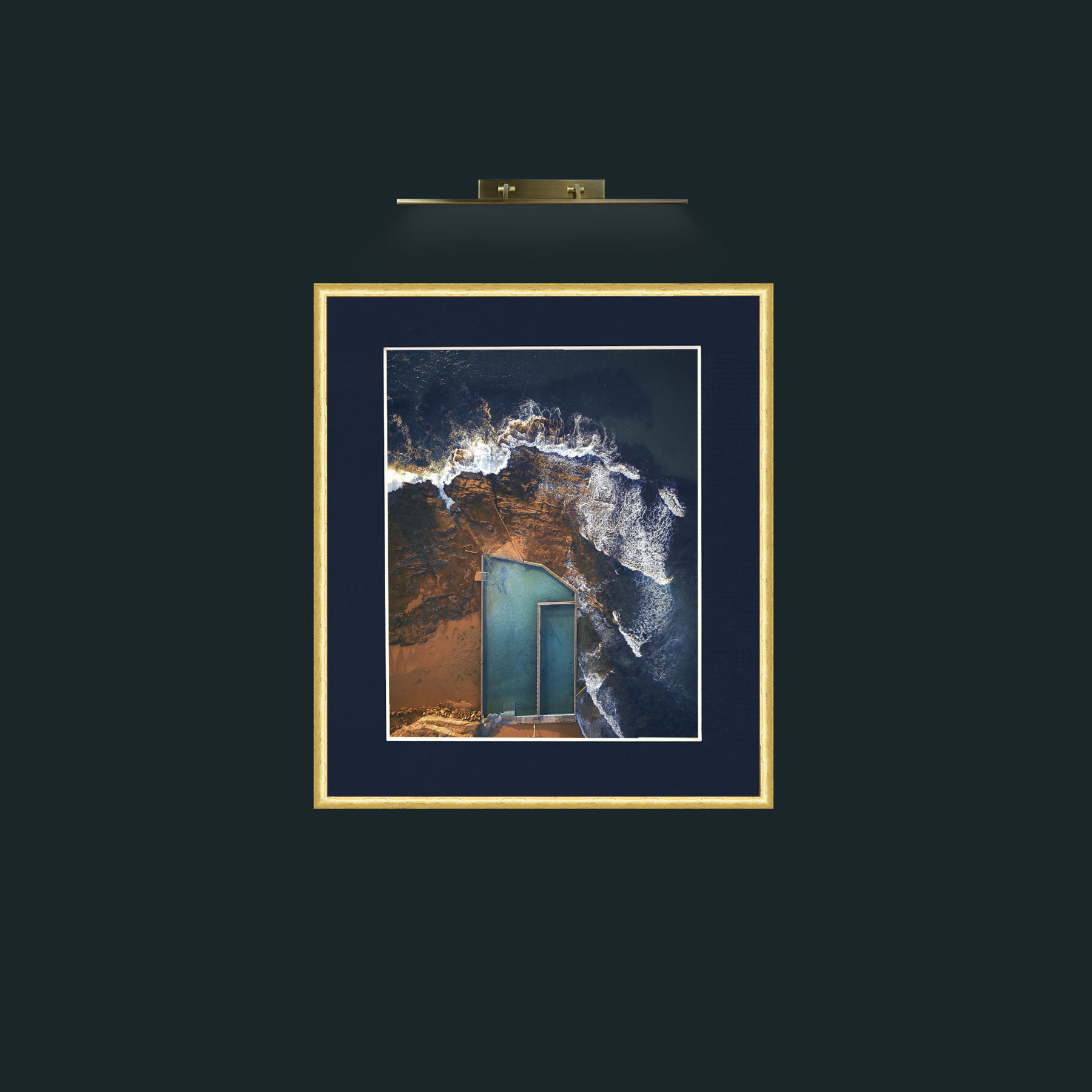 Art-Pool with a view-Frame-3RoundedGilt-Mount-3Blue.jpg
