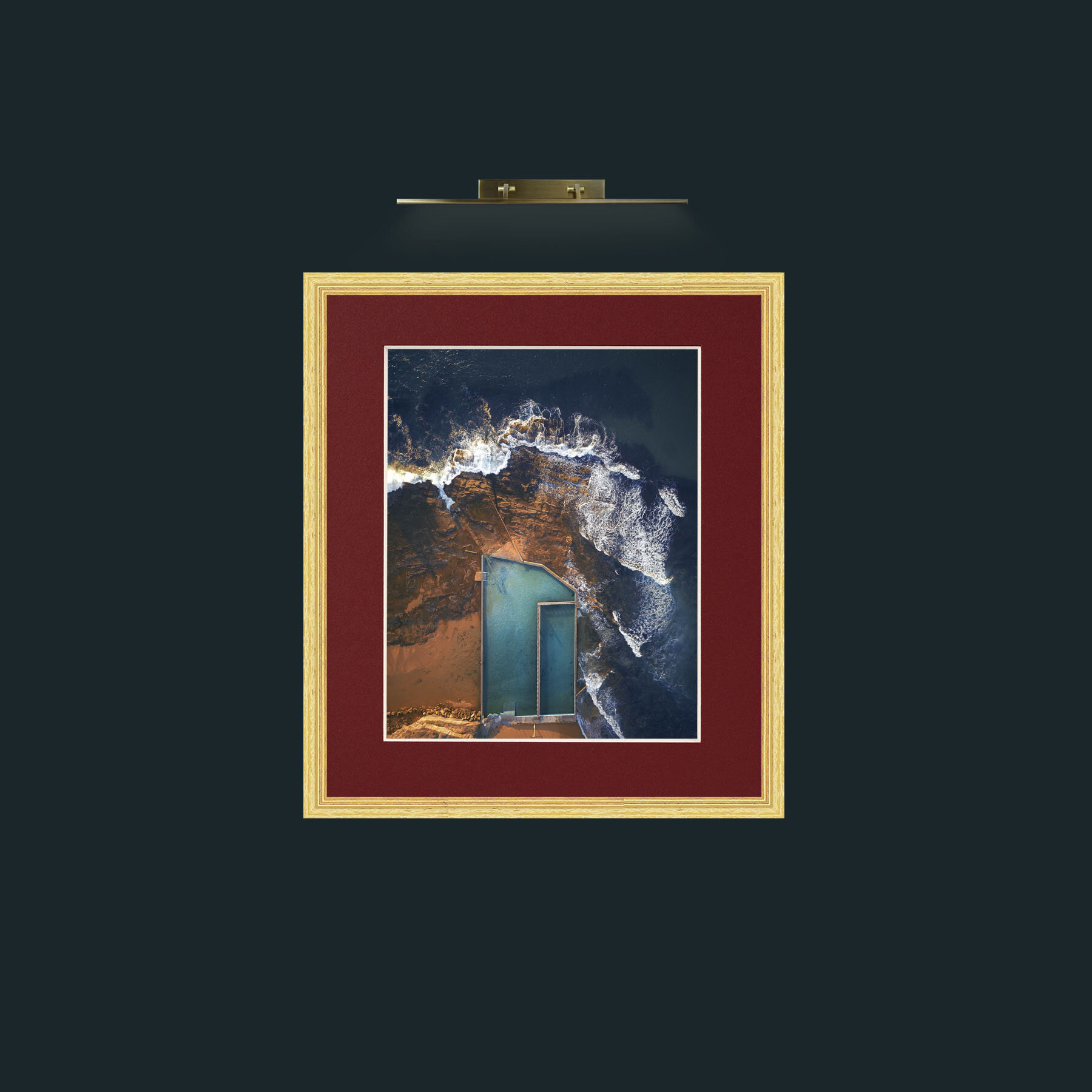 Art-Pool with a view-Frame-4BevelledGilt-Mount-4Red.jpg