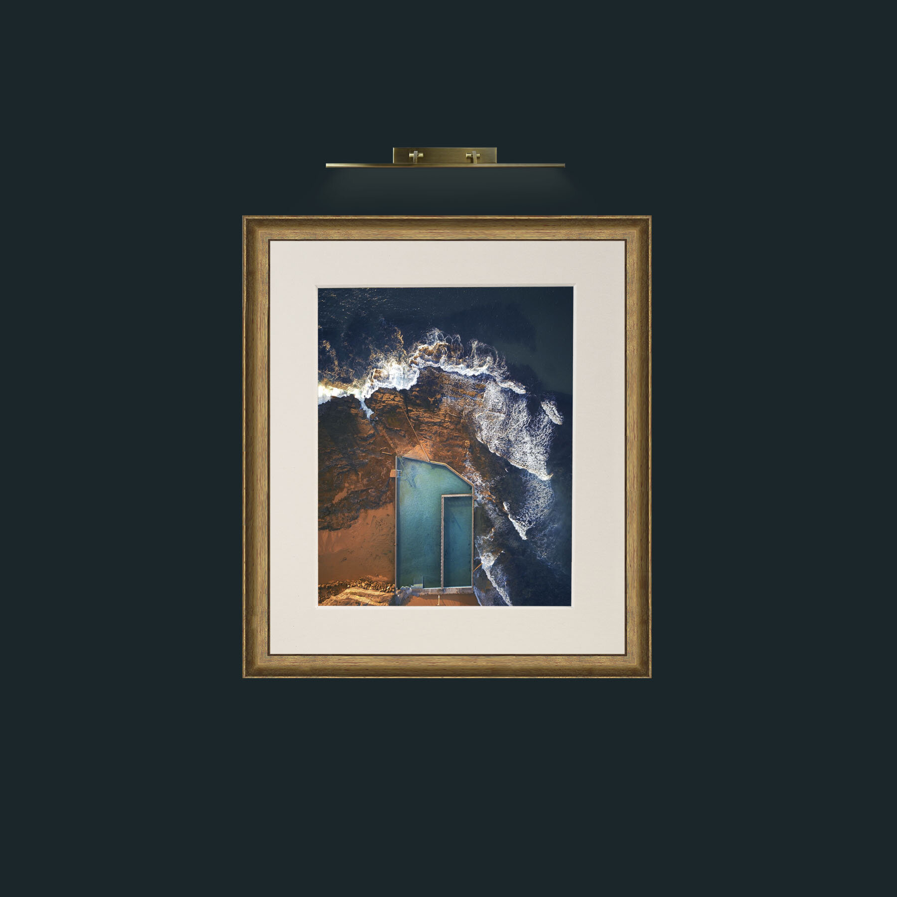 Art-Pool with a view-Frame-8RedGreenGilt-Mount-1Antique.jpg