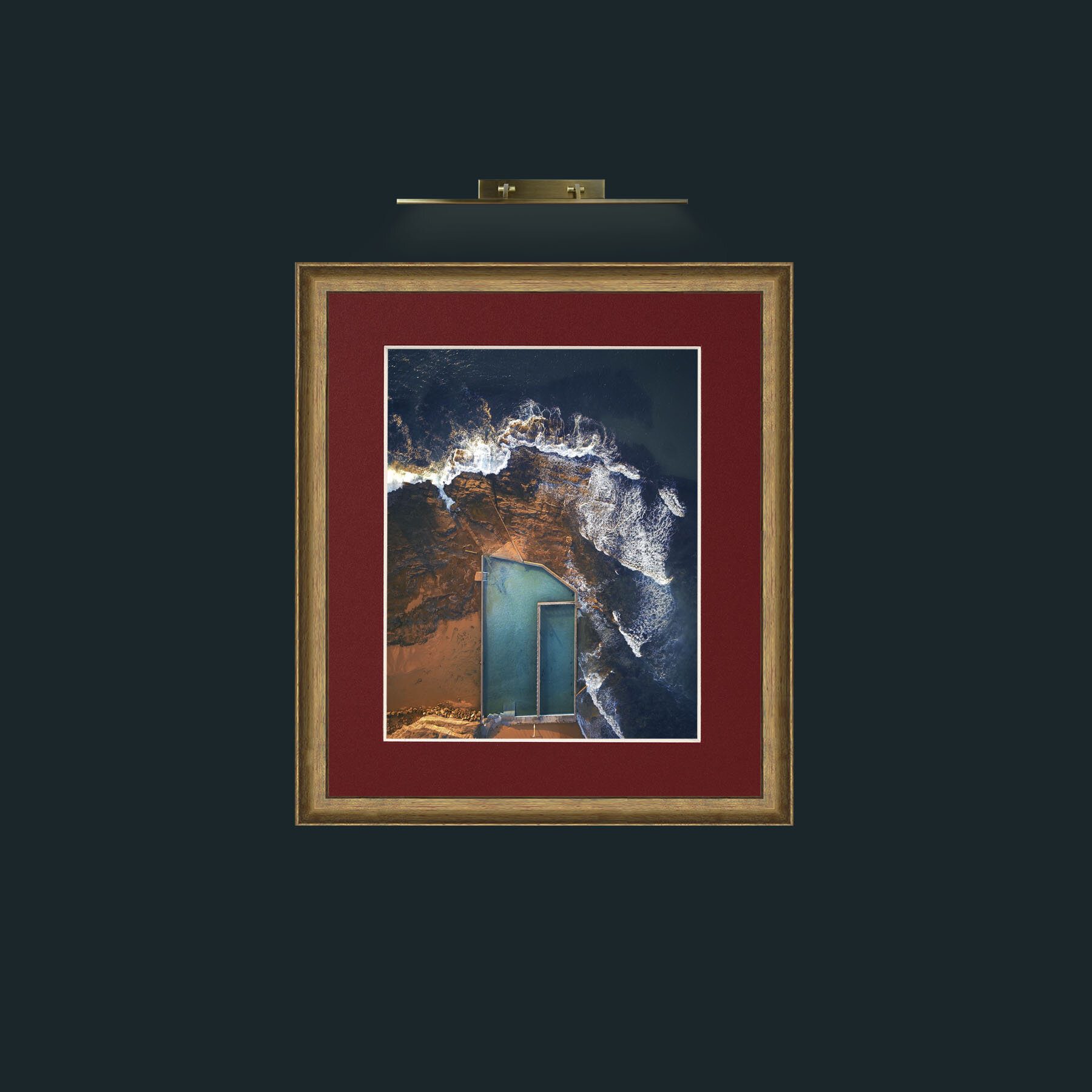 Art-Pool with a view-Frame-8RedGreenGilt-Mount-4Red.jpg