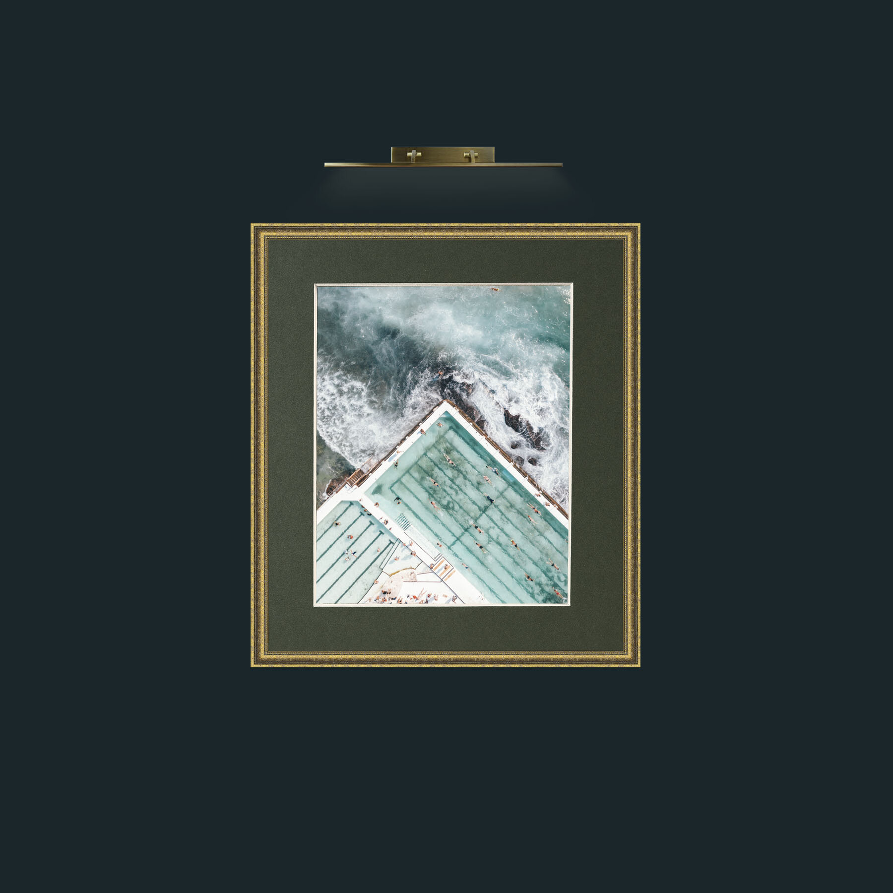 Art-Swimming on the Edge-Frame-1GiltTextured-Mount-2Green.jpg