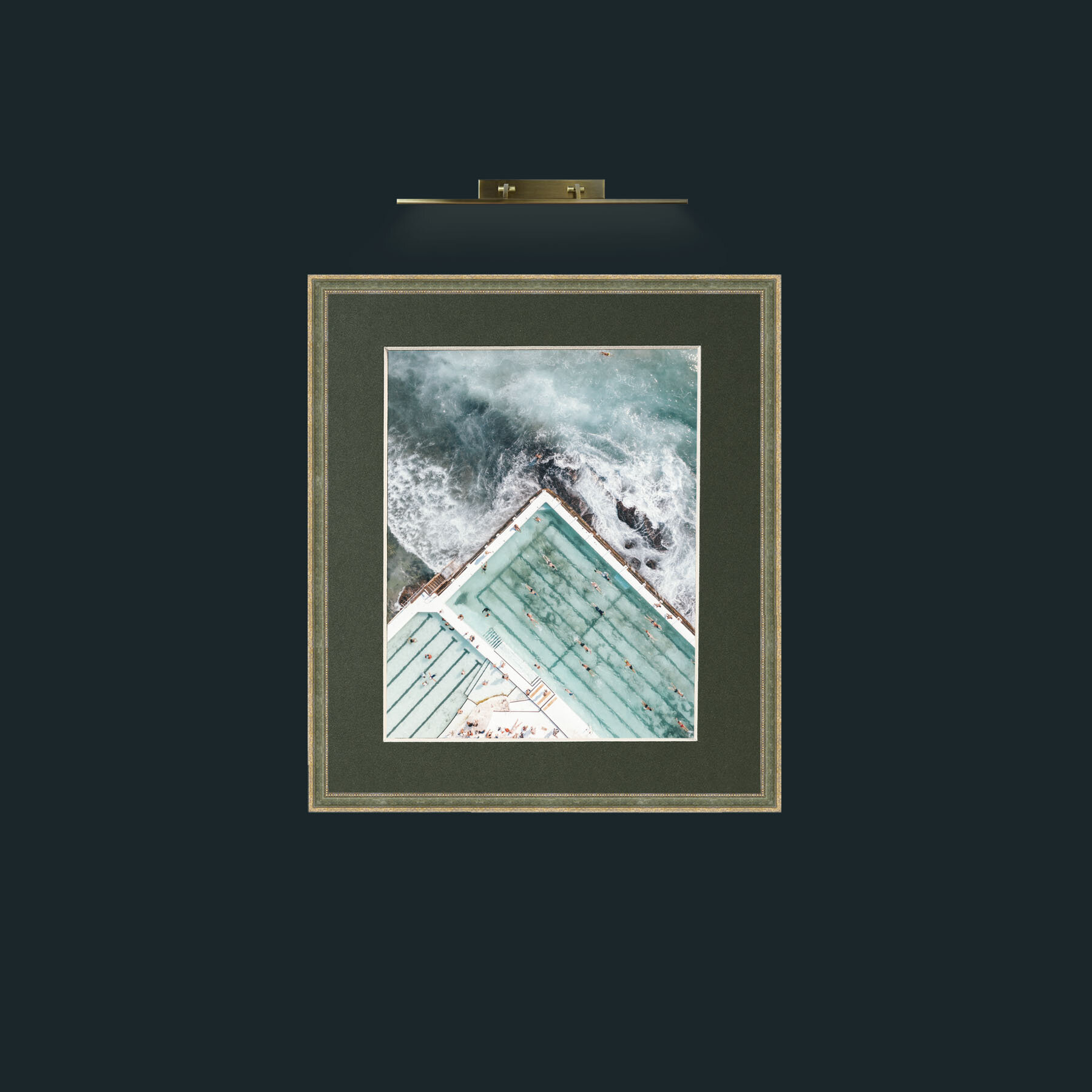 Art-Swimming on the Edge-Frame-2GreenGiltTextured-Mount-2Green.jpg
