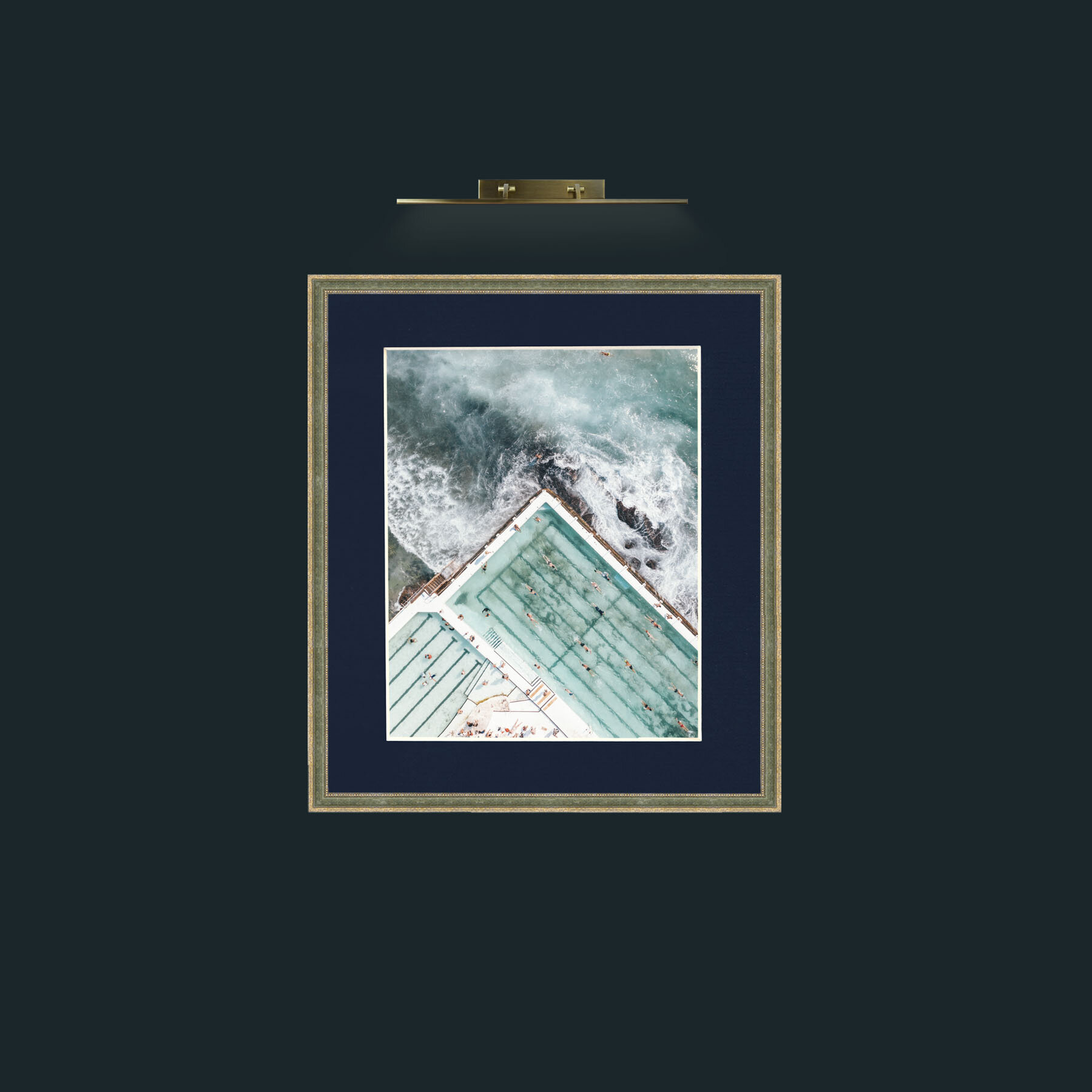 Art-Swimming on the Edge-Frame-2GreenGiltTextured-Mount-3Blue.jpg