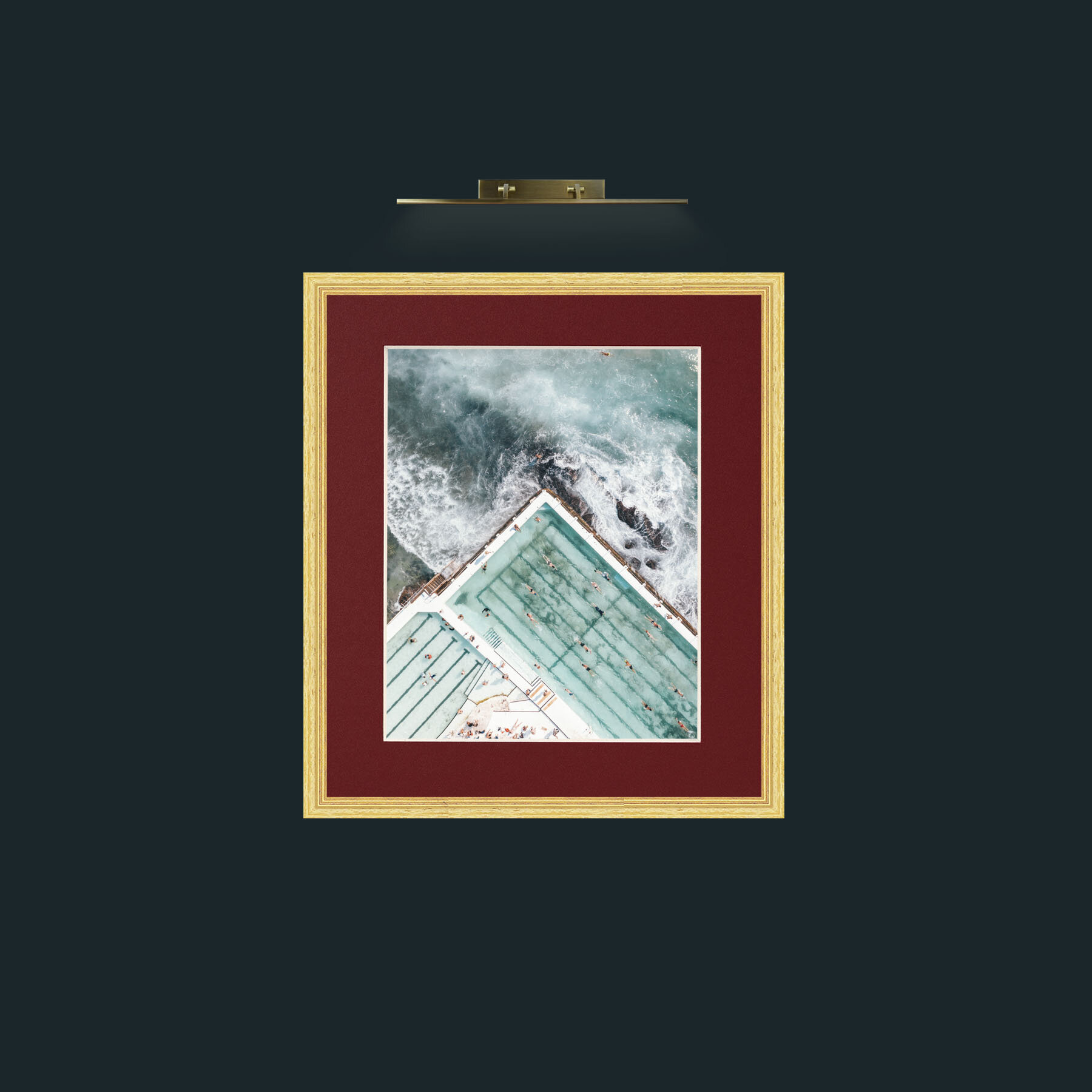 Art-Swimming on the Edge-Frame-4BevelledGilt-Mount-4Red.jpg