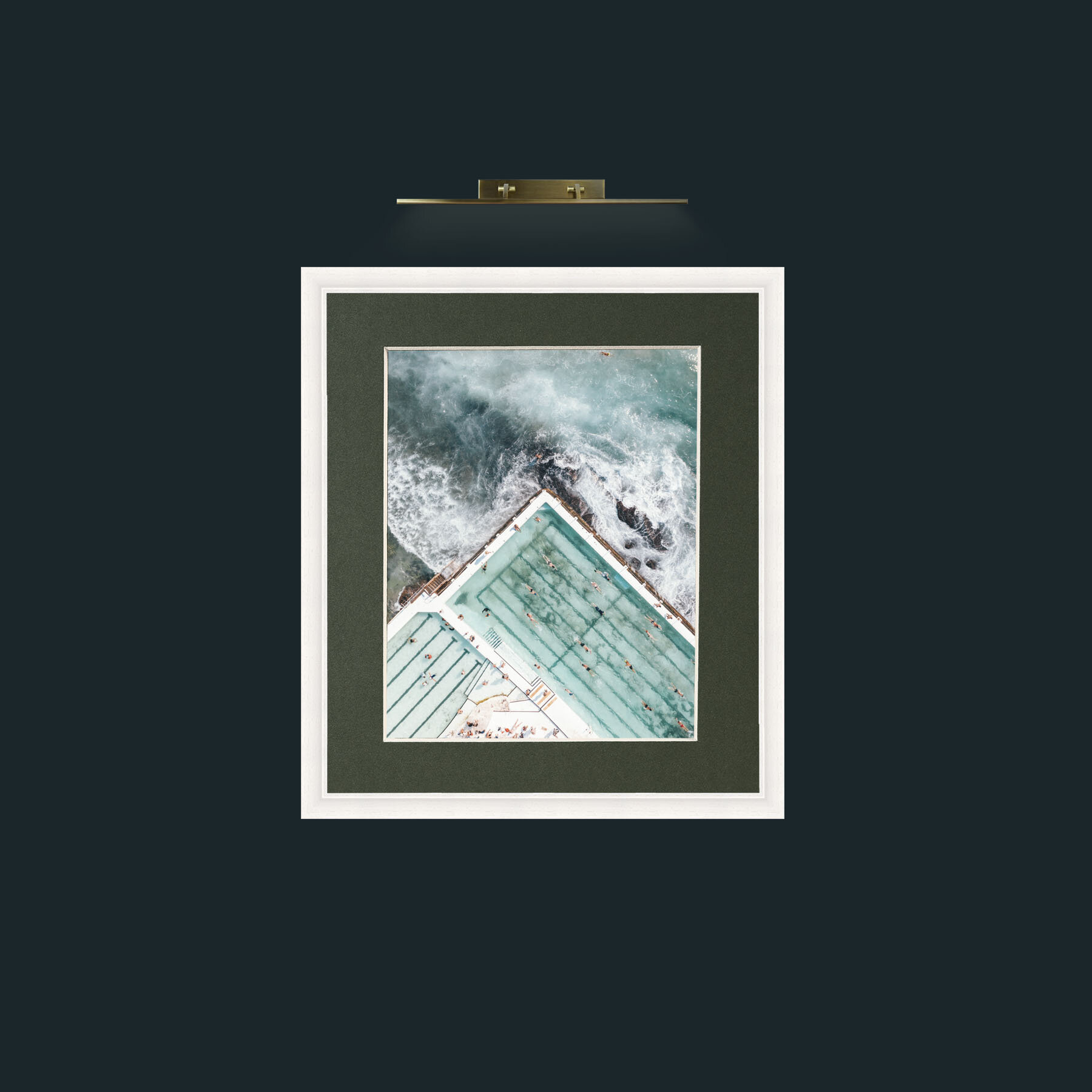 Art-Swimming on the Edge-Frame-5White-Mount-2Green.jpg