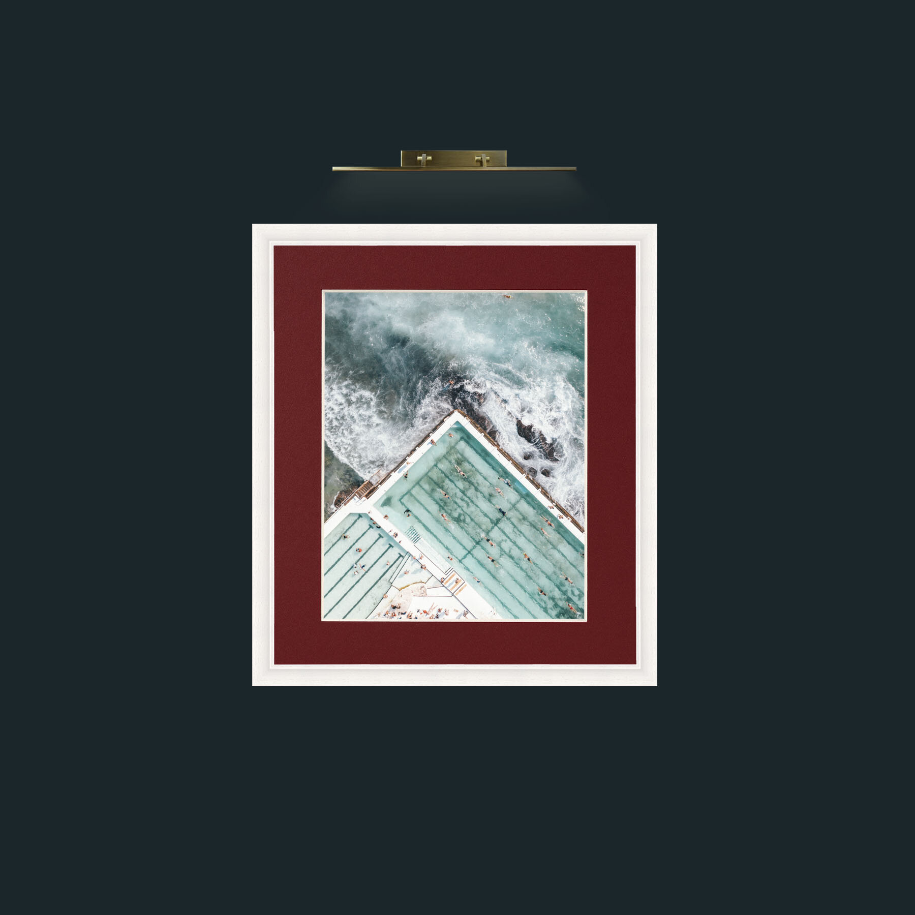Art-Swimming on the Edge-Frame-5White-Mount-4Red.jpg