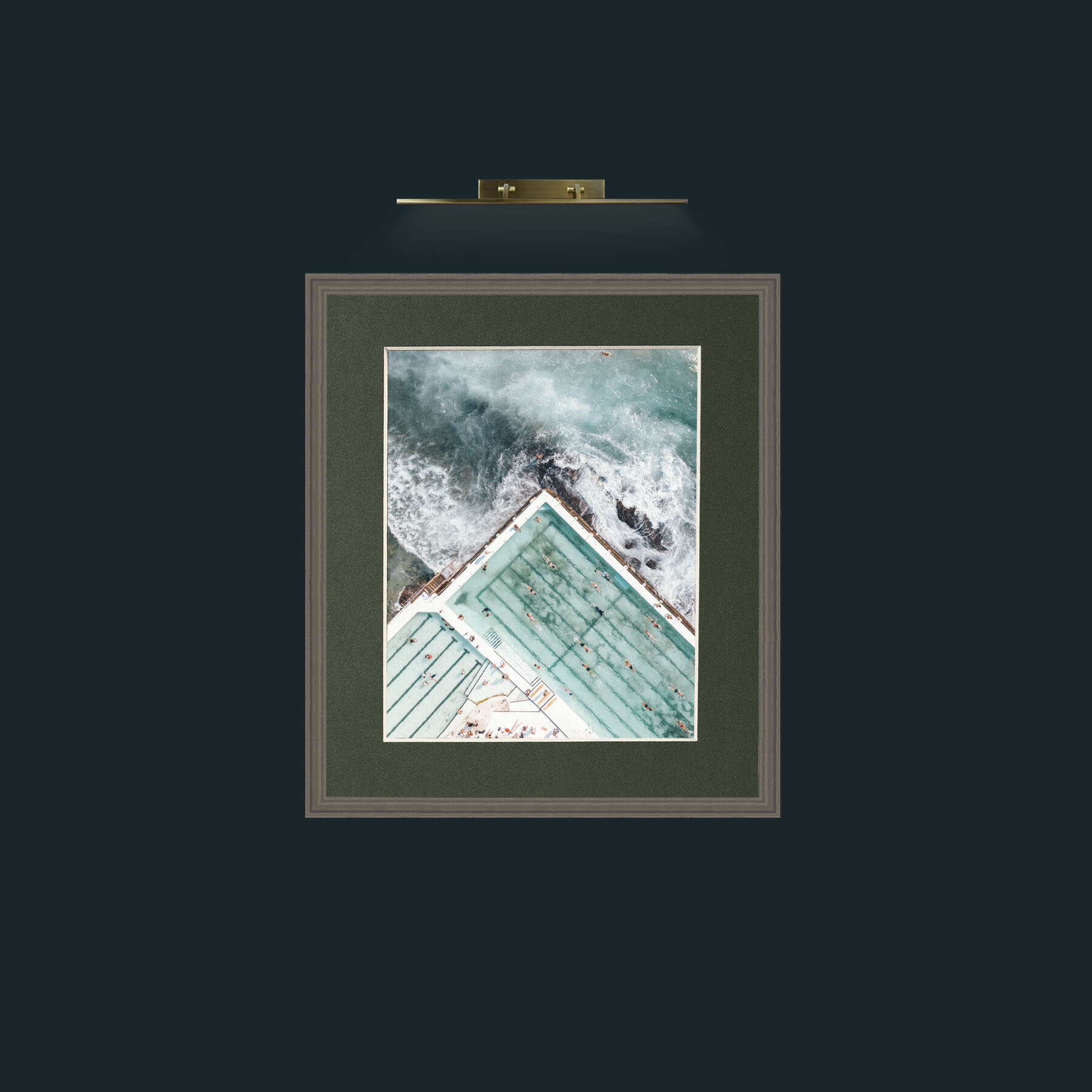 Art-Swimming on the Edge-Frame-6Grey-Mount-2Green.jpg