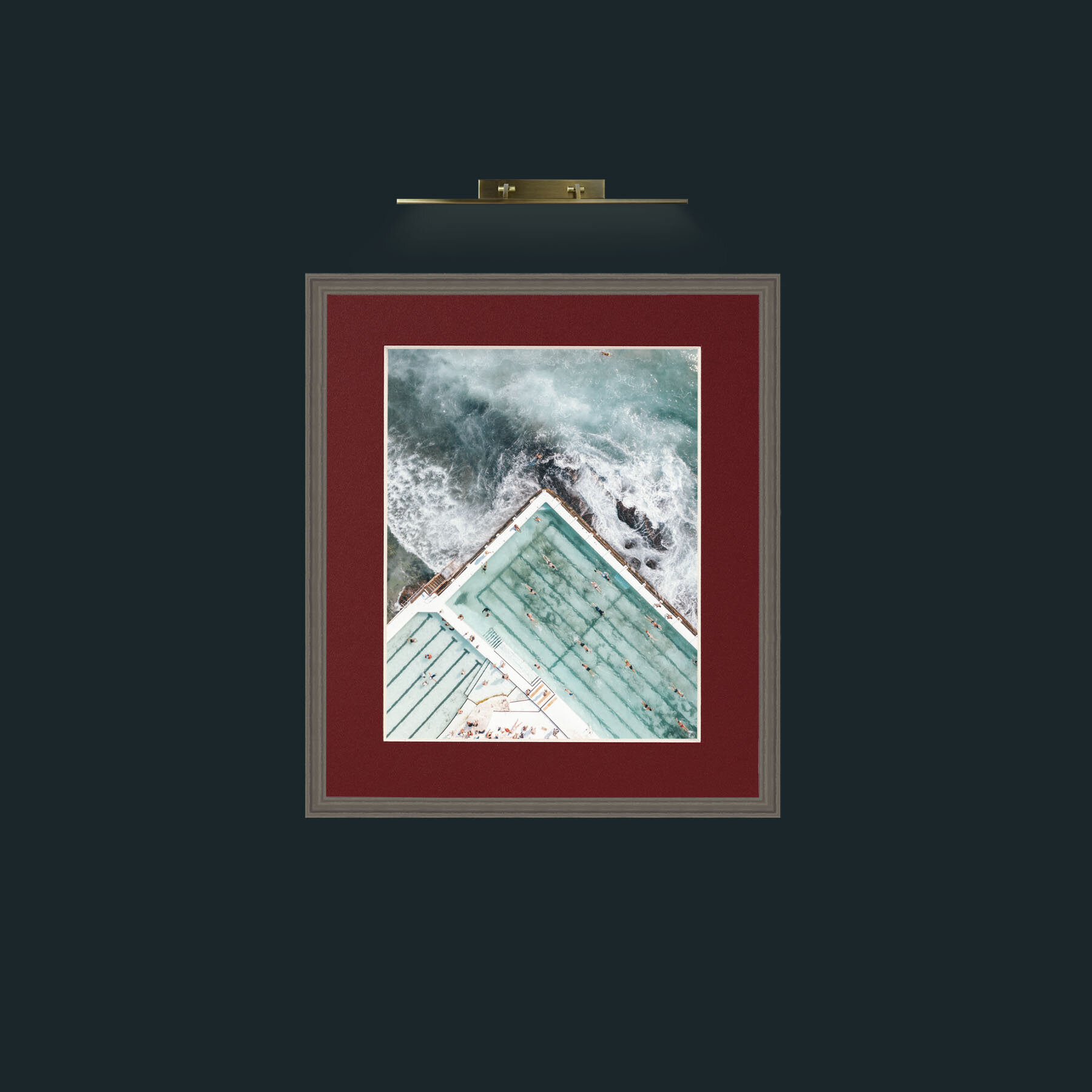 Art-Swimming on the Edge-Frame-6Grey-Mount-4Red.jpg