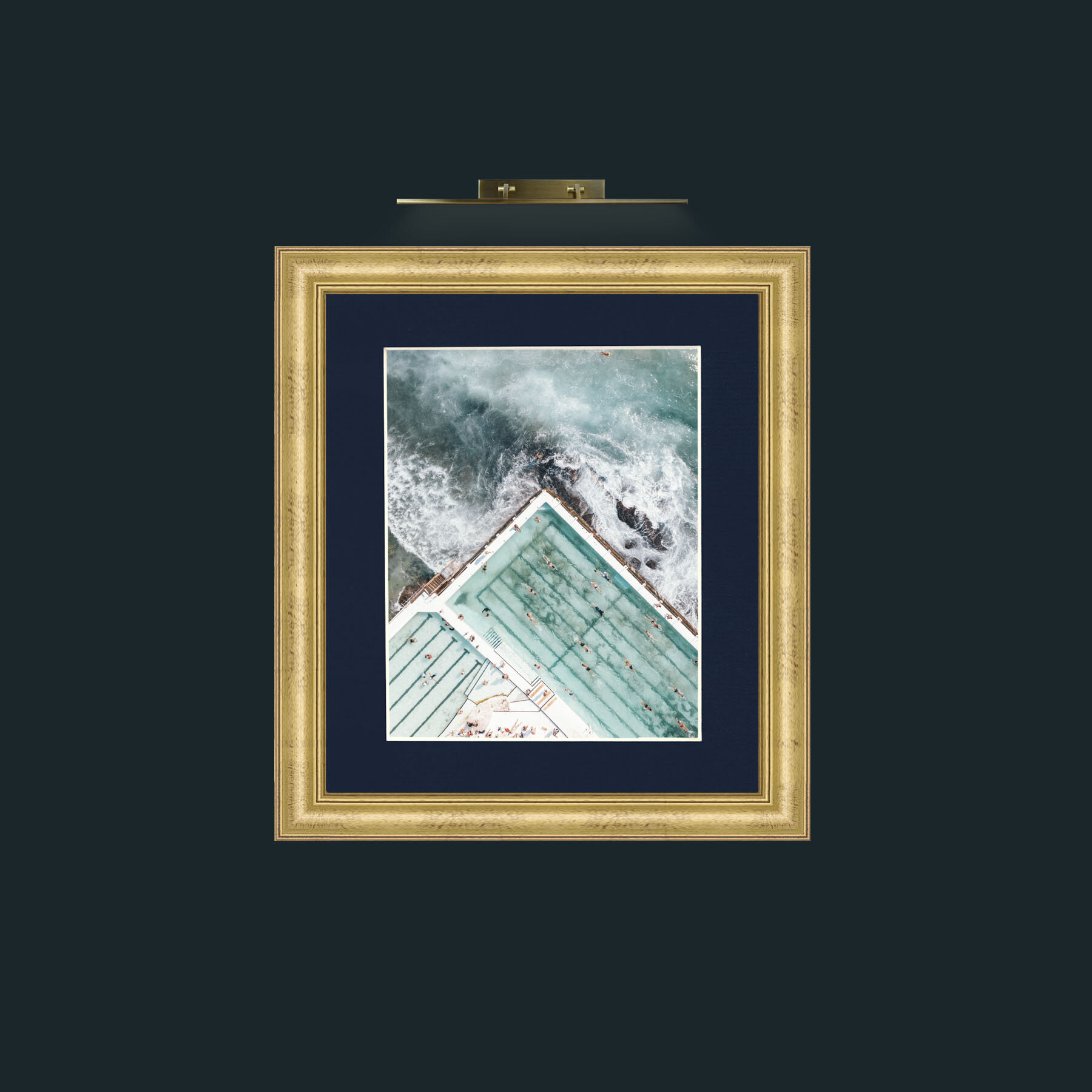 Art-Swimming on the Edge-Frame-9WideGilt-Mount-3Blue.jpg