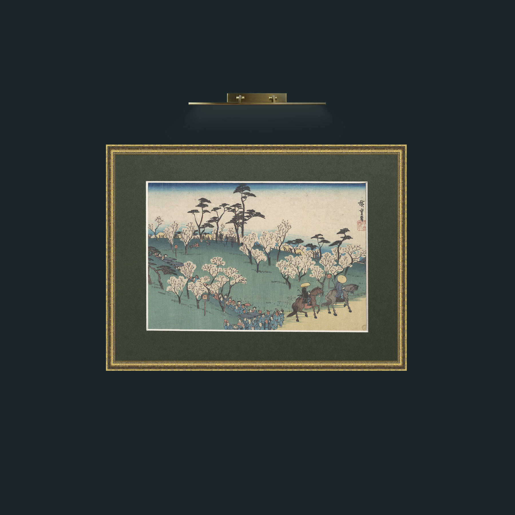 Art-Asakayama Hanami-Frame-1TexturedGilt-Mount-2Green.jpg