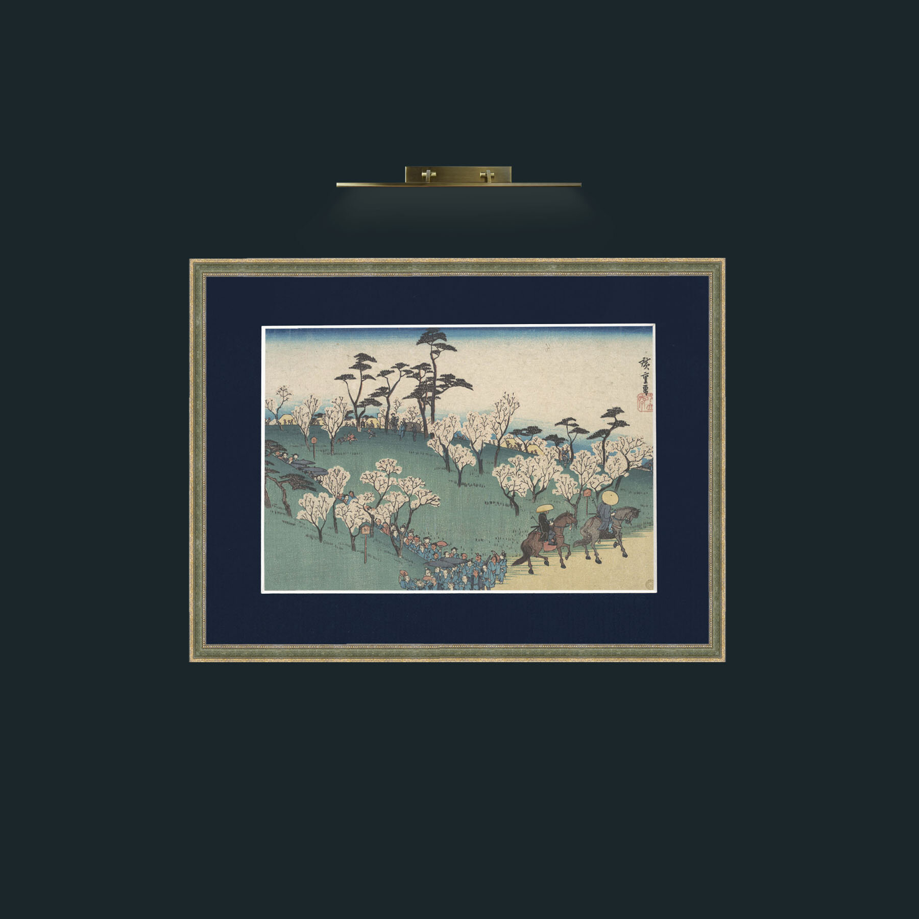 Art-Asakayama Hanami-Frame-2GreenGiltTextured-Mount-3Blue.jpg
