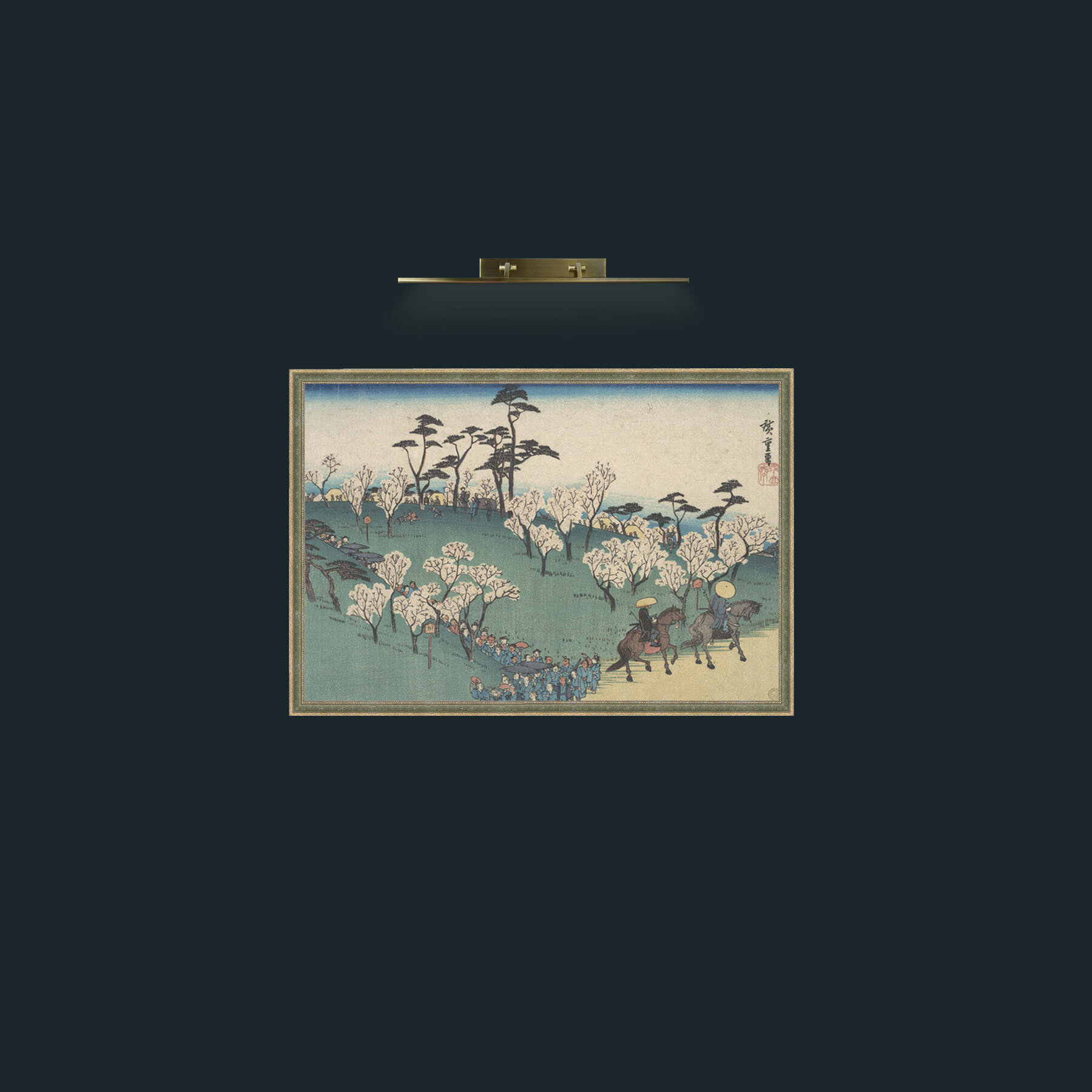 Art-Asakayama Hanami-Frame-2GreenGiltTextured.jpg