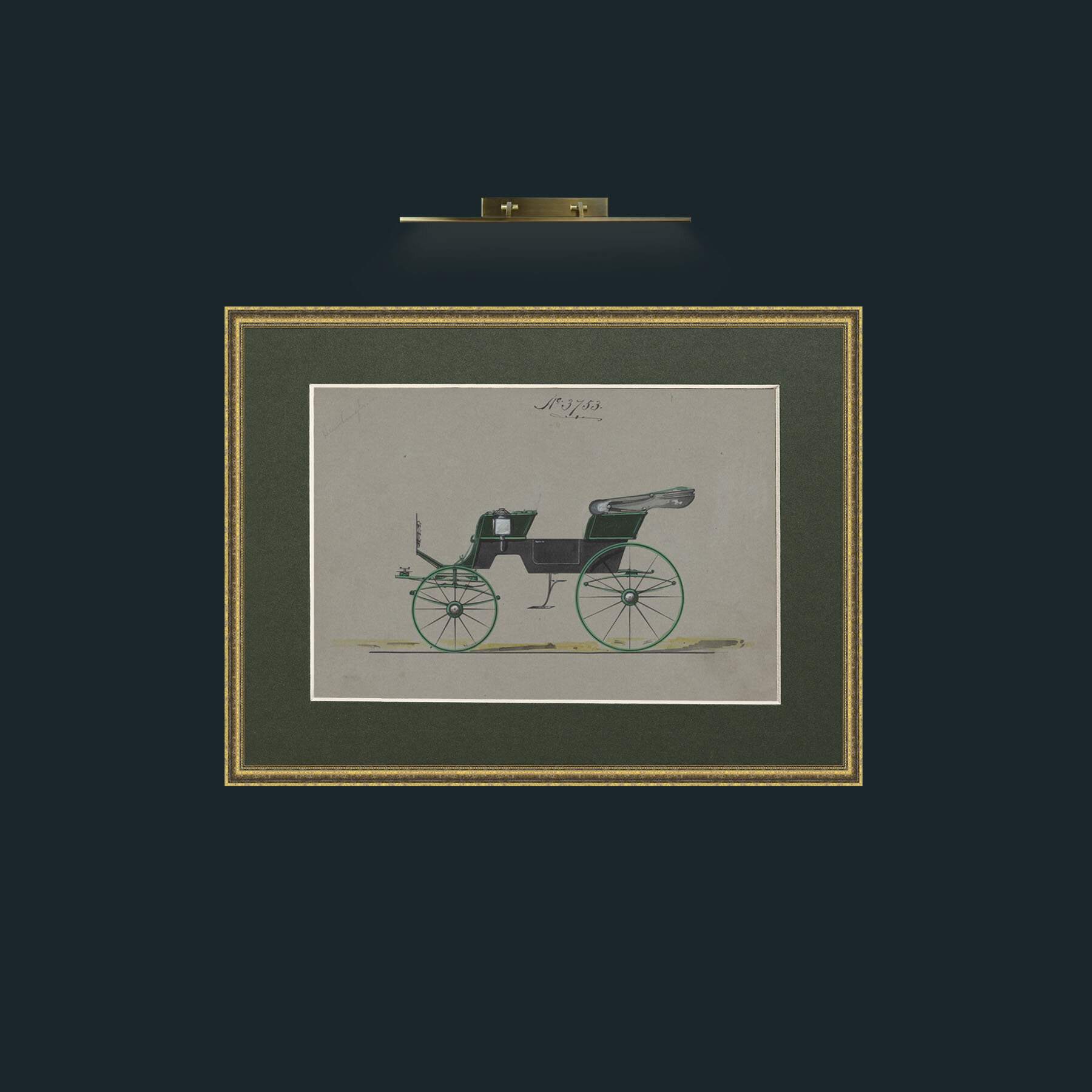 Art-Green Wheeled Carriage-Frame-1TexturedGilt-Mount-2Green.jpg