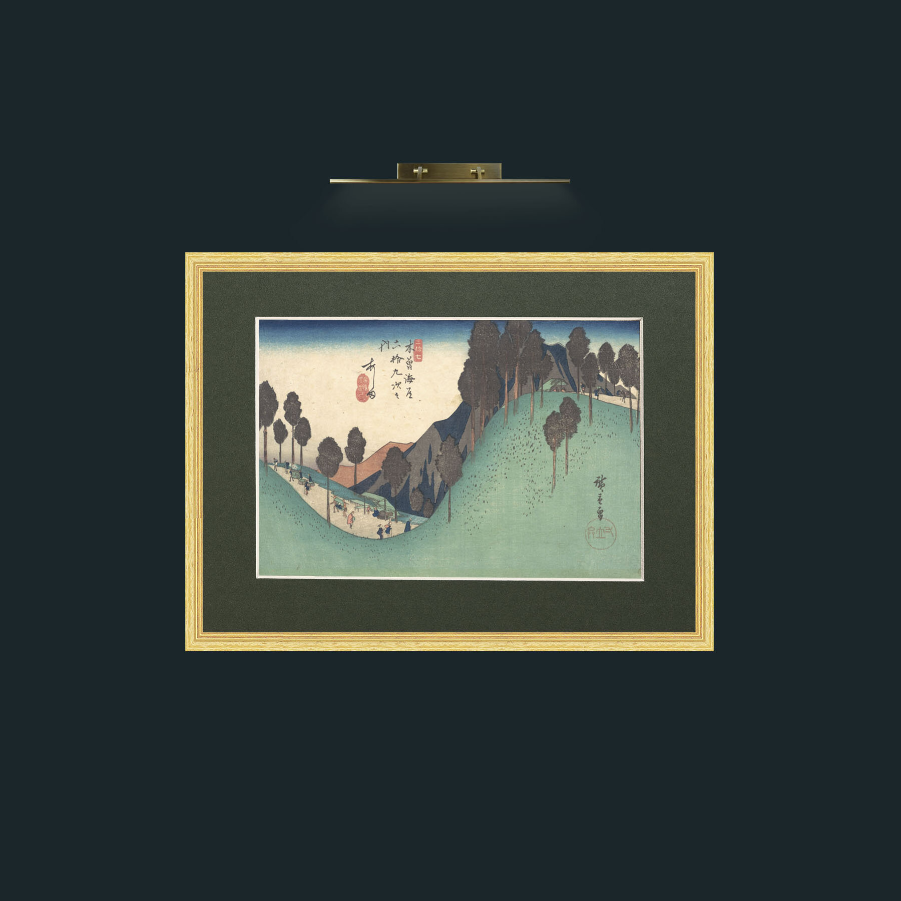Art-Ashida Station-Frame-4BevelledGilt-Mount-2Green.jpg