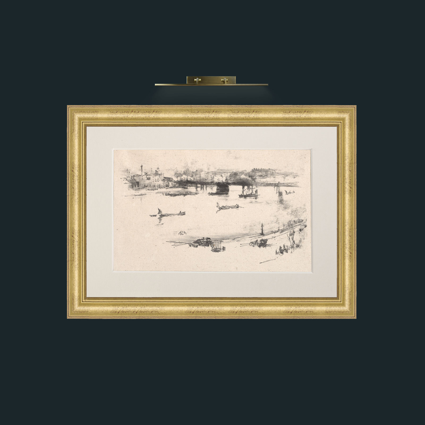 Art-Charing Cross Railway Bridge.jpg-Frame-9WideGilt-Mount-1Antique.jpg