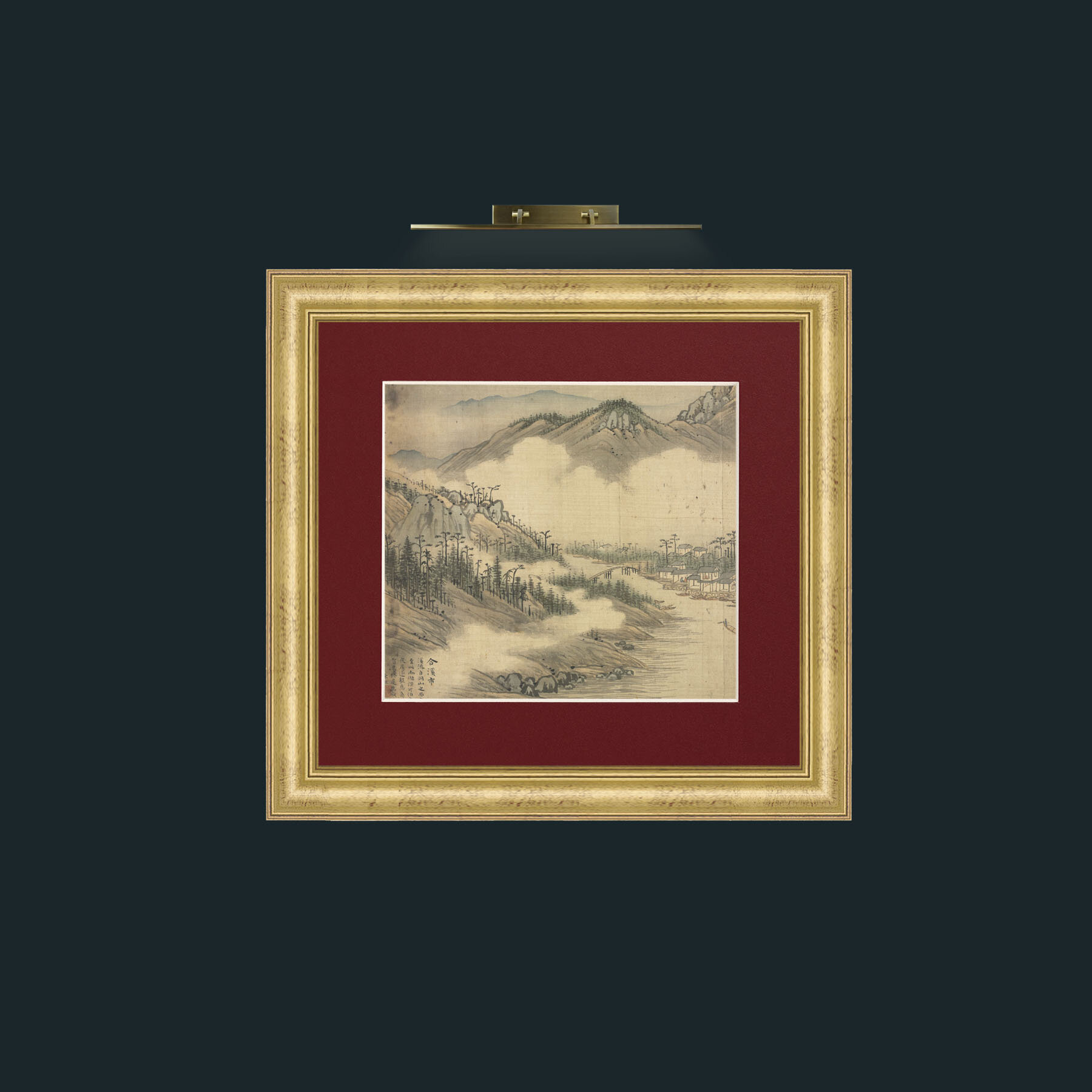 Art-Eighteen Views of Huzhou-Frame-9WideGilt-Mount-4Red.jpg