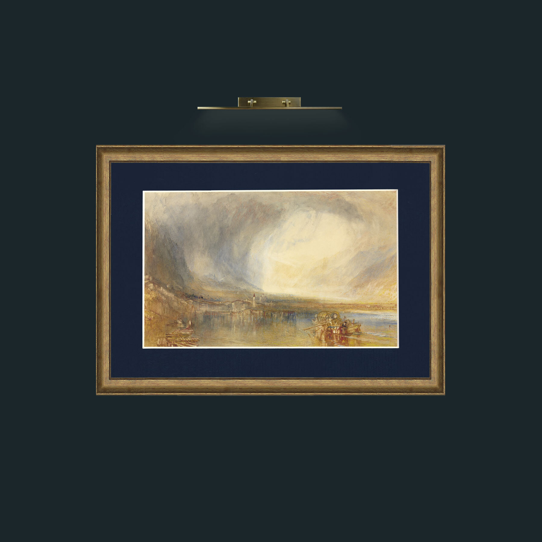 Art-Fluelen from the Lake of Lucerne.jpg-Frame-8RedGreenGilt-Mount-3Blue.jpg