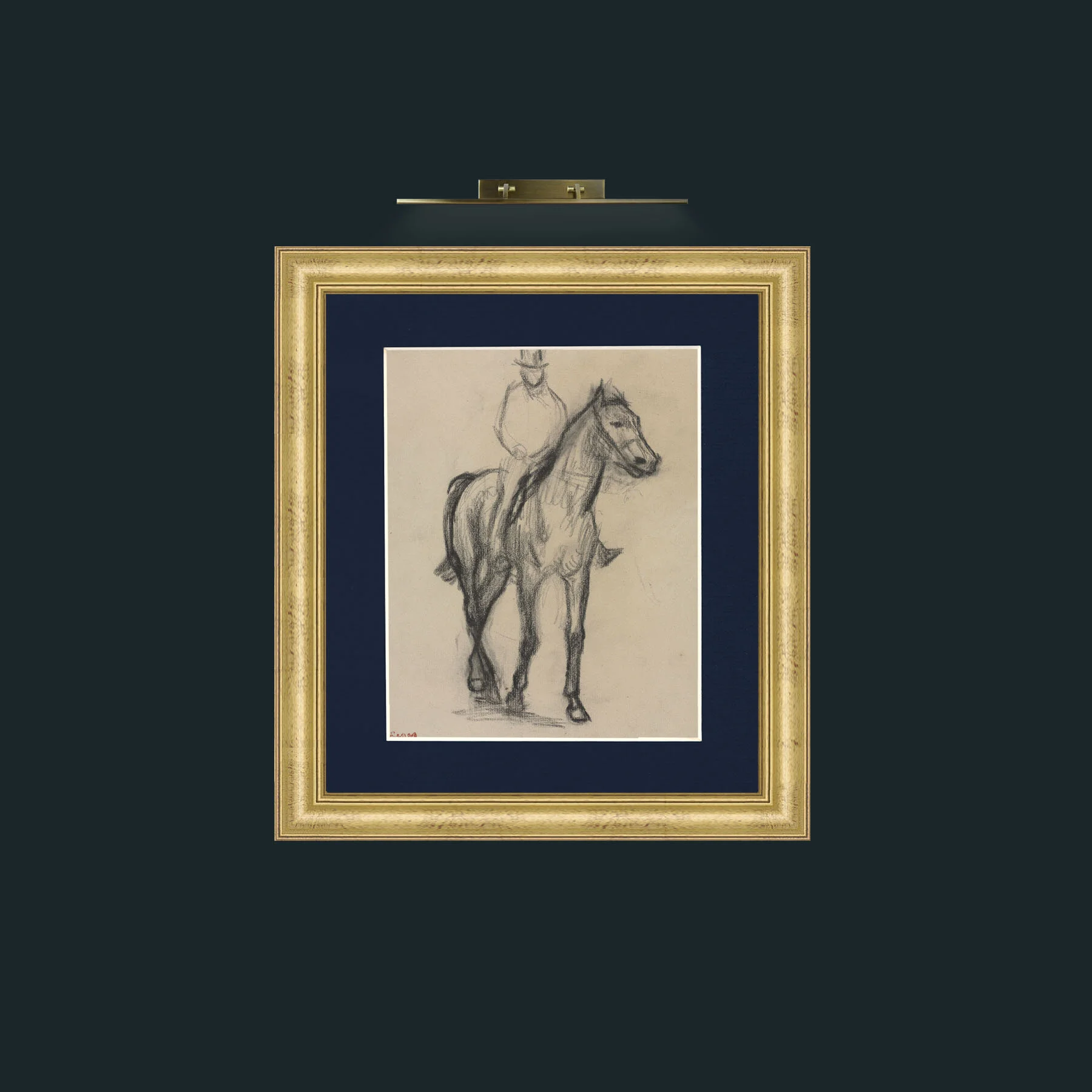 Art-Man and HorseFrame-9WideGilt-Mount-3Blue-Art-Man and Horse.jpg