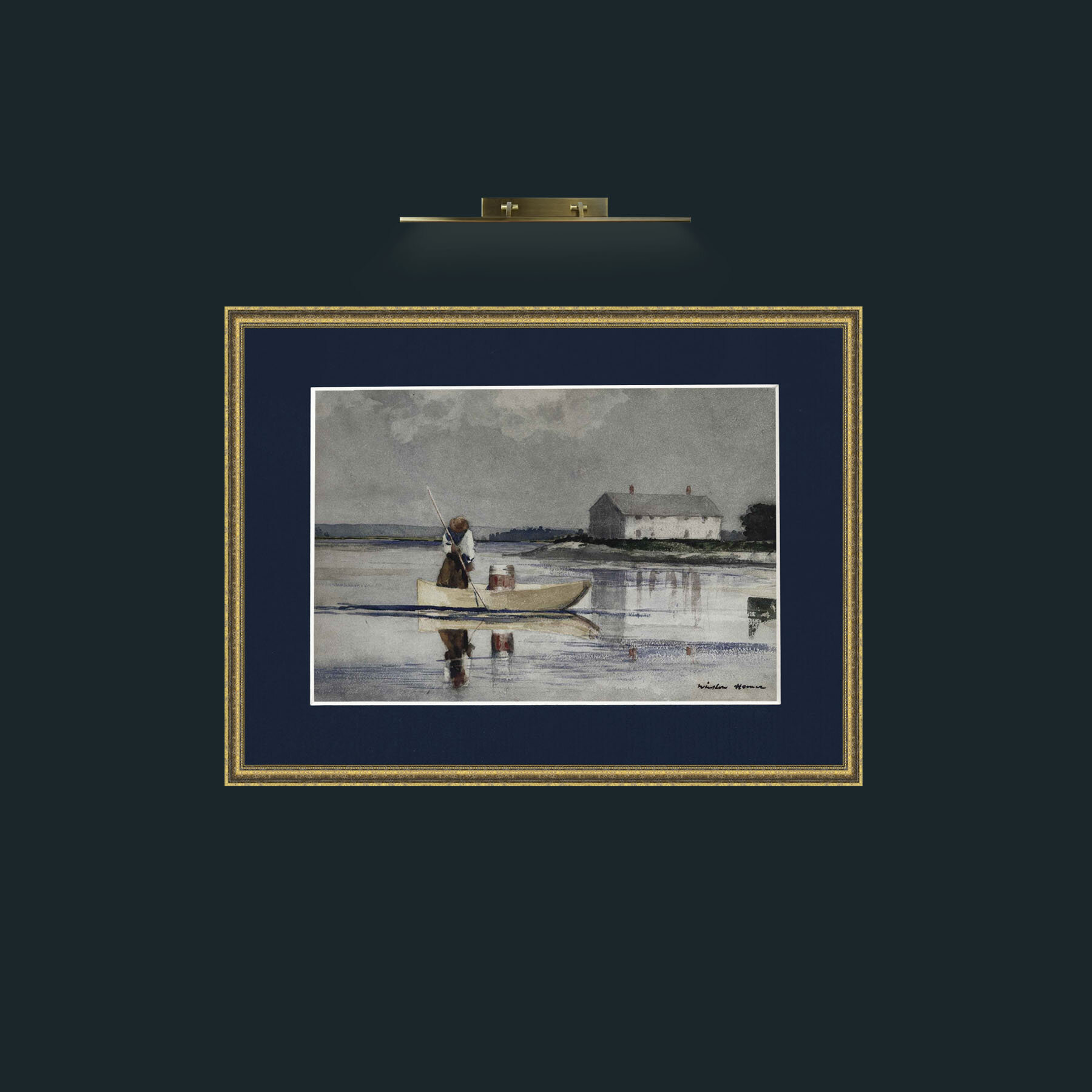 Art-Morning Fishing-Frame-1TexturedGilt-Mount-3Blue.jpg