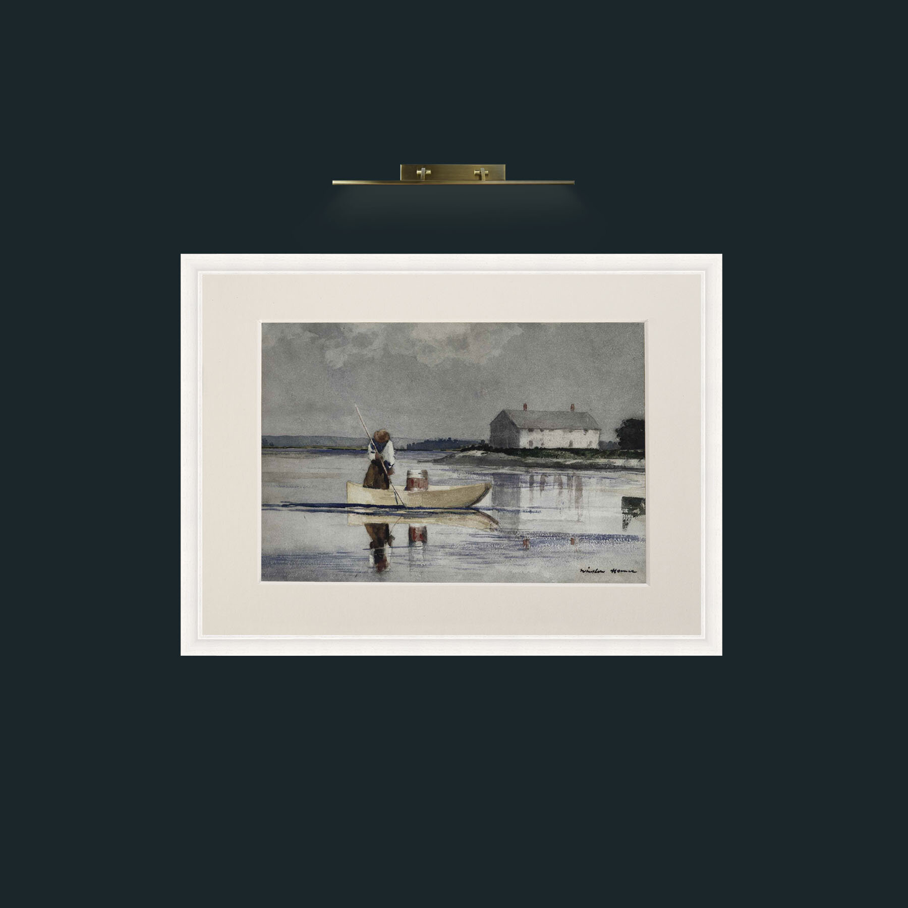 Art-Morning Fishing-Frame-5White-Mount-1Antique.jpg