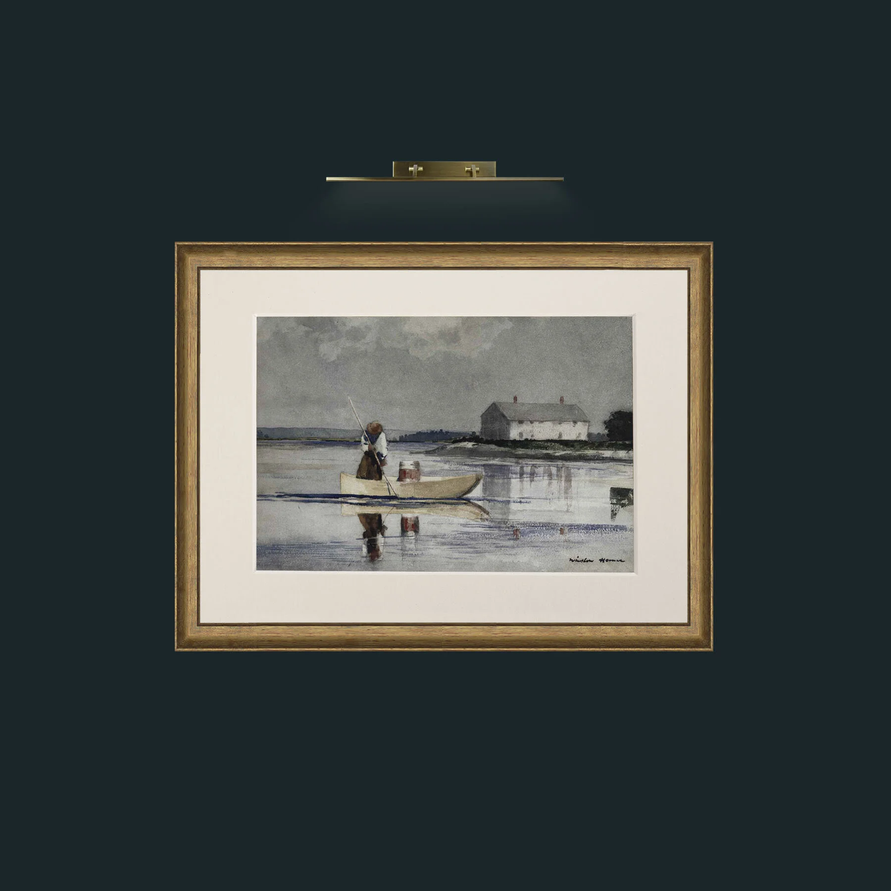 Art-Morning Fishing-Frame-8AntiqueRedGoldGilt-Mount-1Antique.jpg