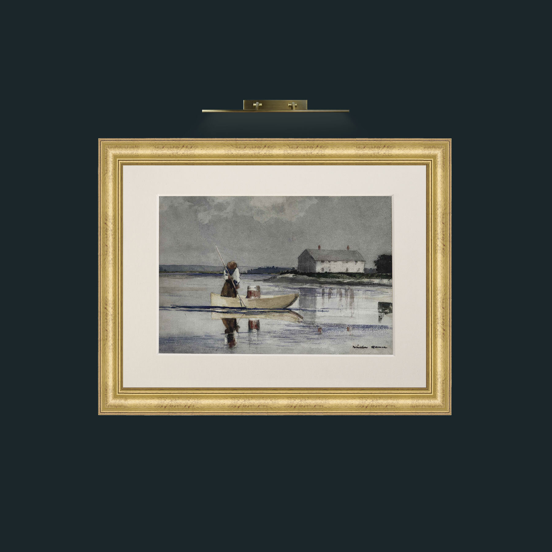 Art-Morning Fishing-Frame-9WideGilt-Mount-1Antique.jpg