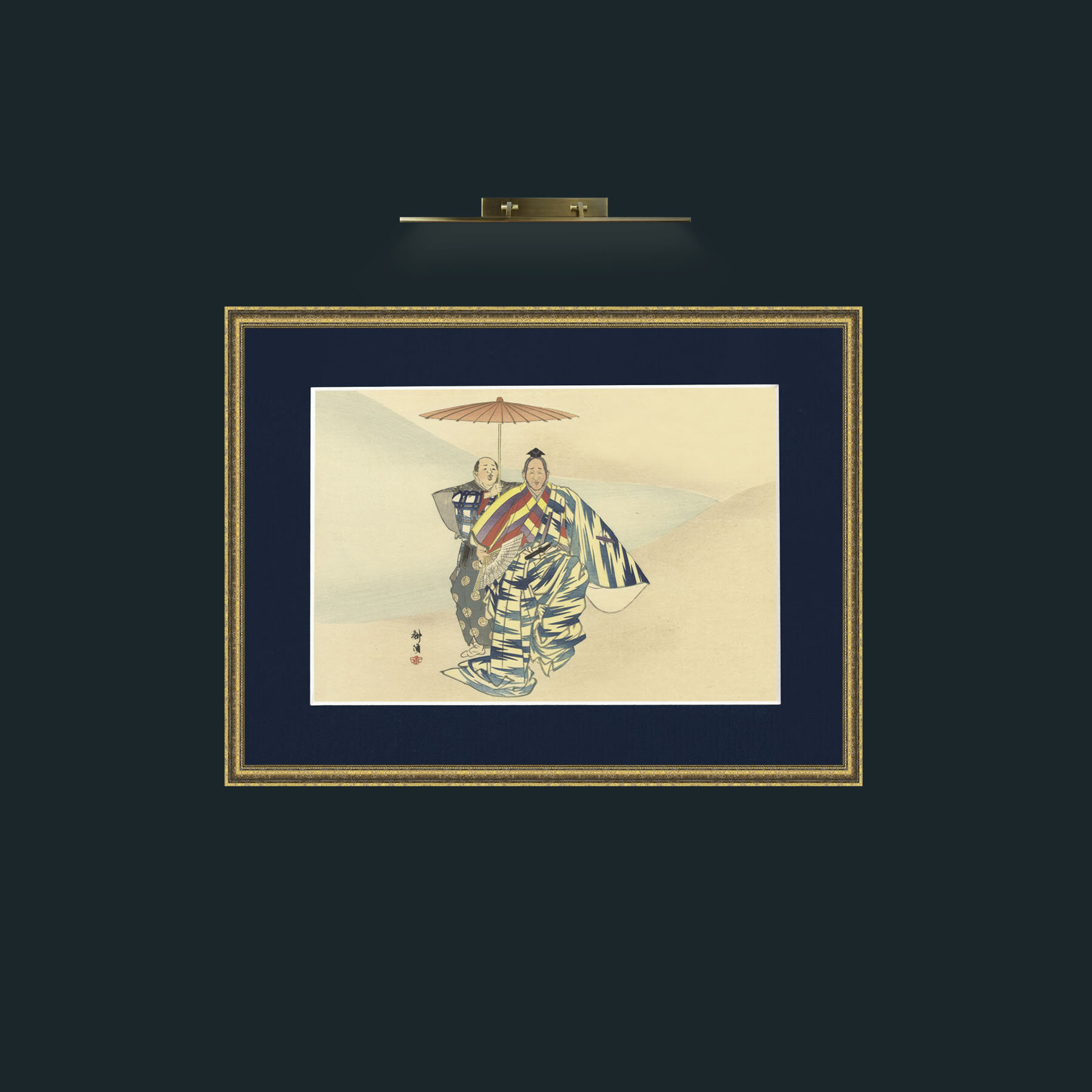 Art-Shade for One-Frame-1TexturedGilt-Mount-3Blue.jpg
