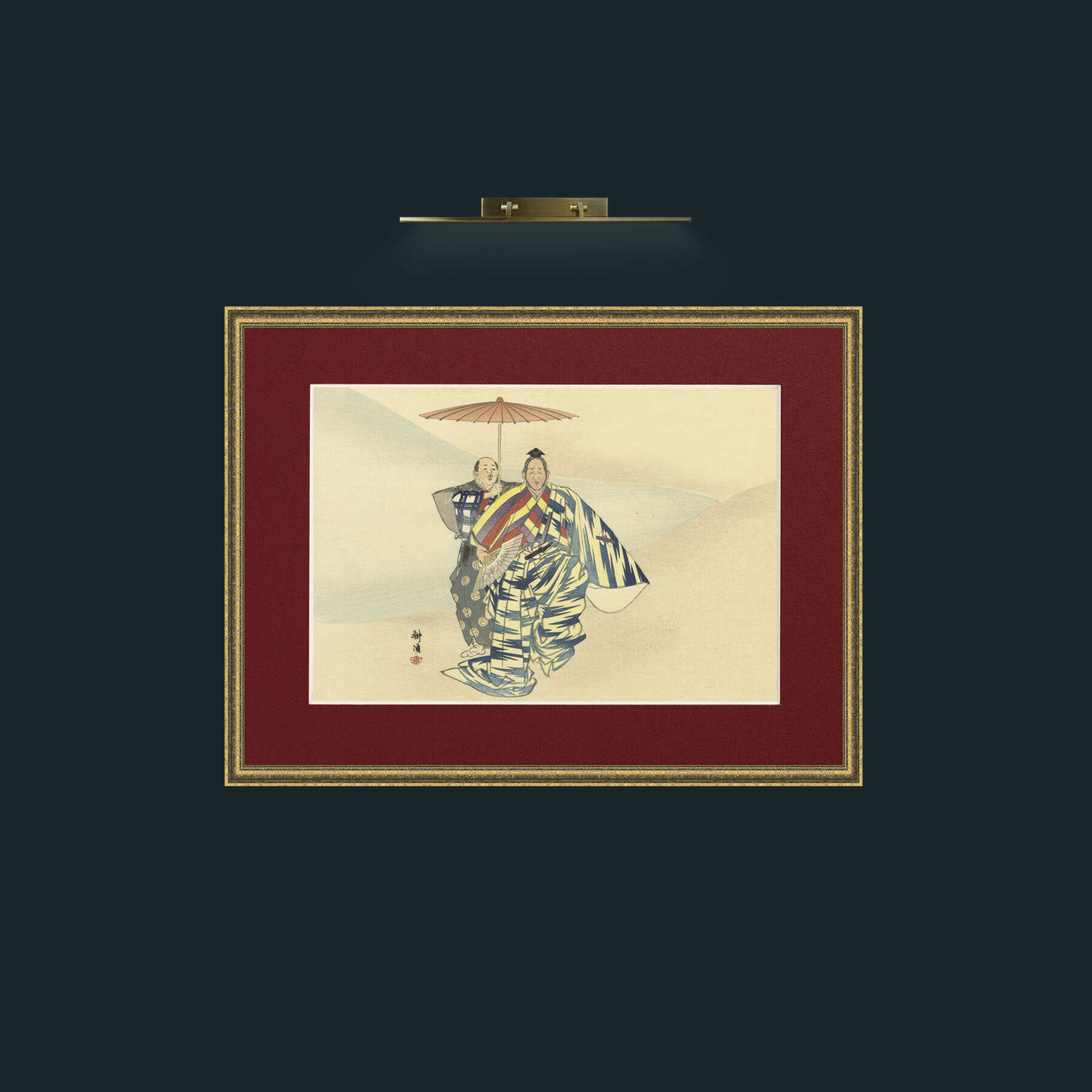 Art-Shade for One-Frame-1TexturedGilt-Mount-4Red.jpg