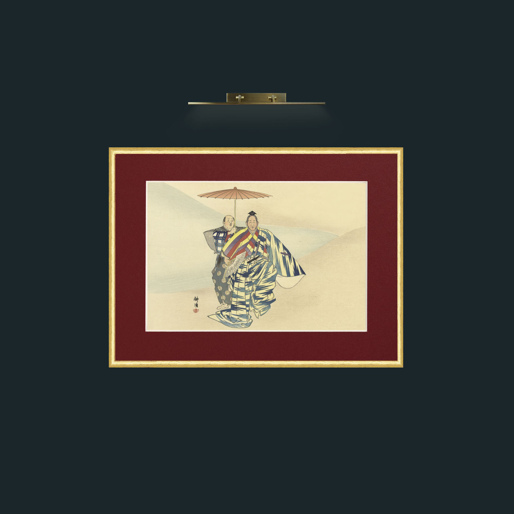Art-Shade for One-Frame-3RoundedGilt-Mount-4Red.jpg