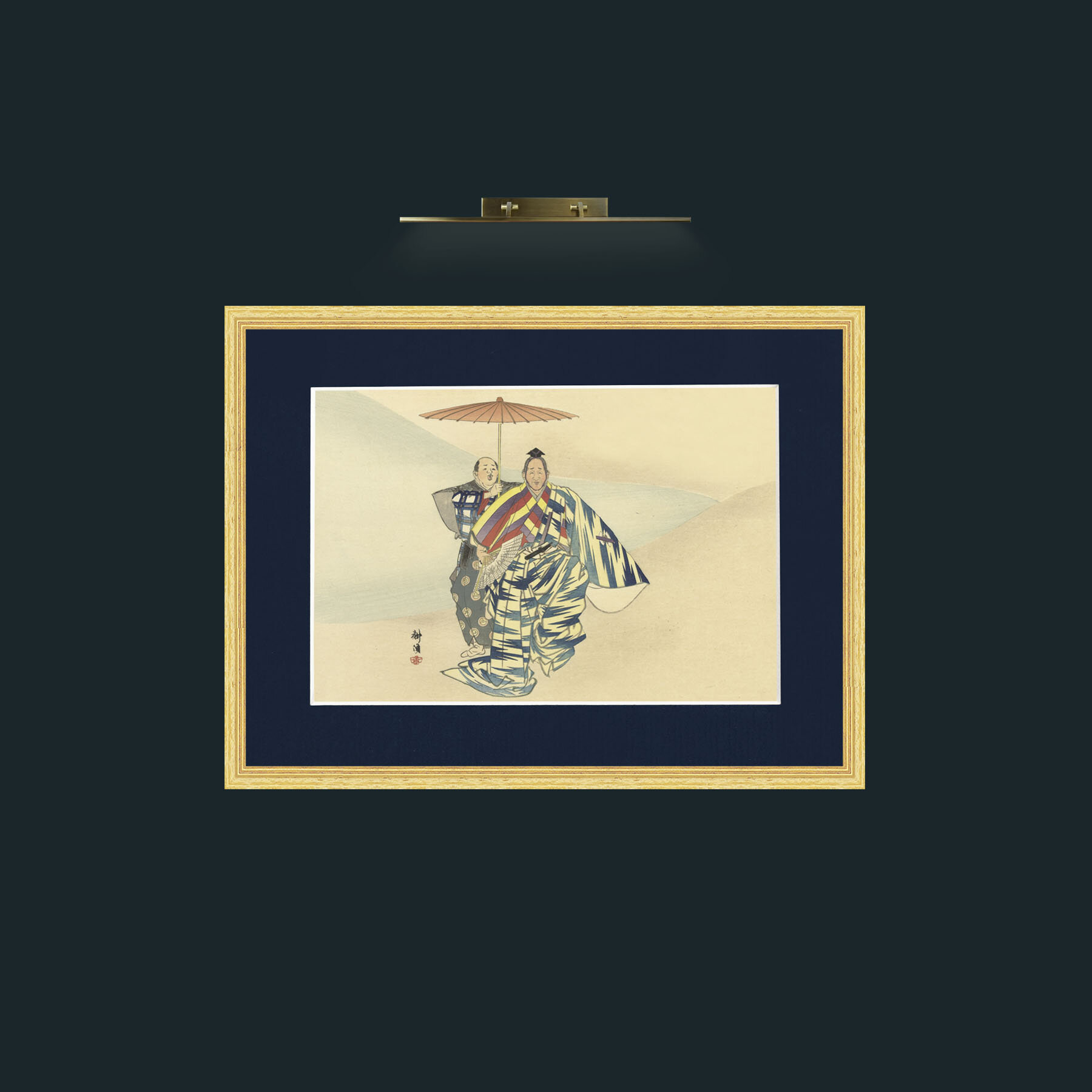 Art-Shade for One-Frame-4BevelledGilt-Mount-3Blue.jpg