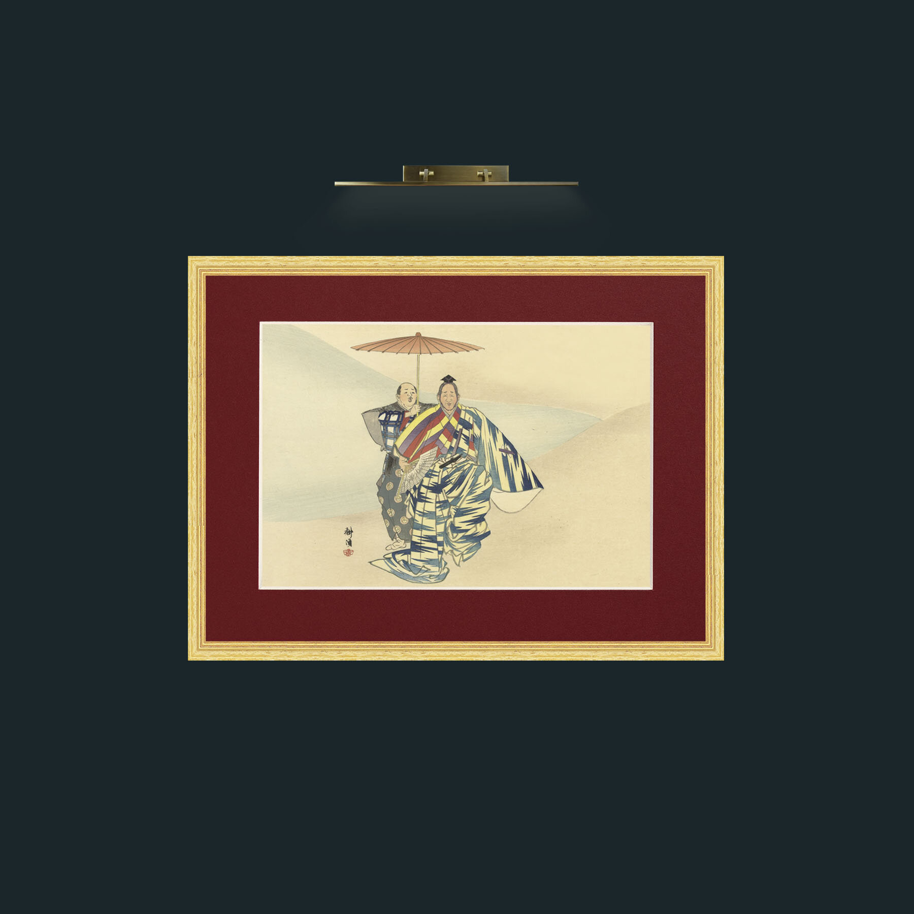 Art-Shade for One-Frame-4BevelledGilt-Mount-4Red.jpg