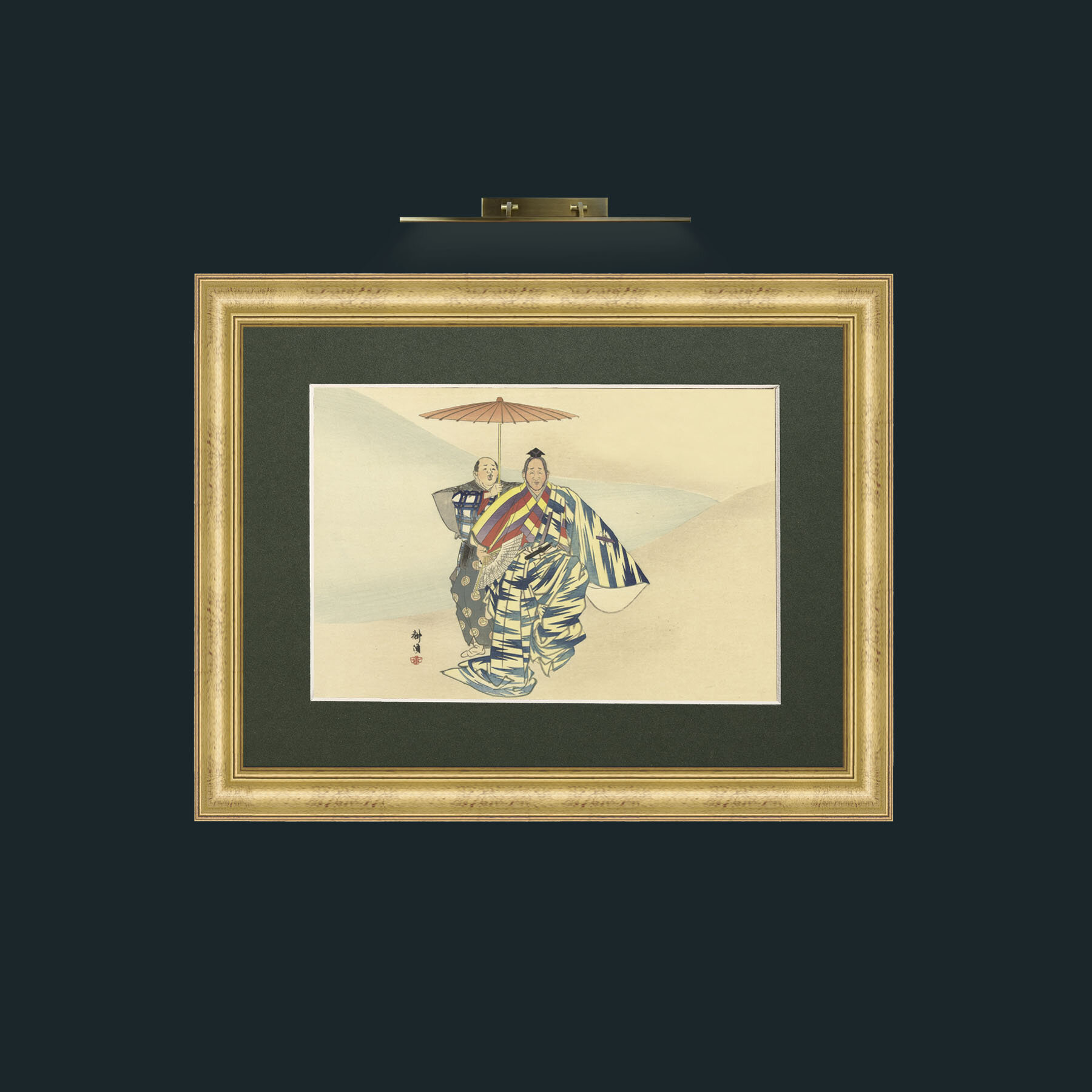 Art-Shade for One-Frame-9WideGilt-Mount-2Green.jpg