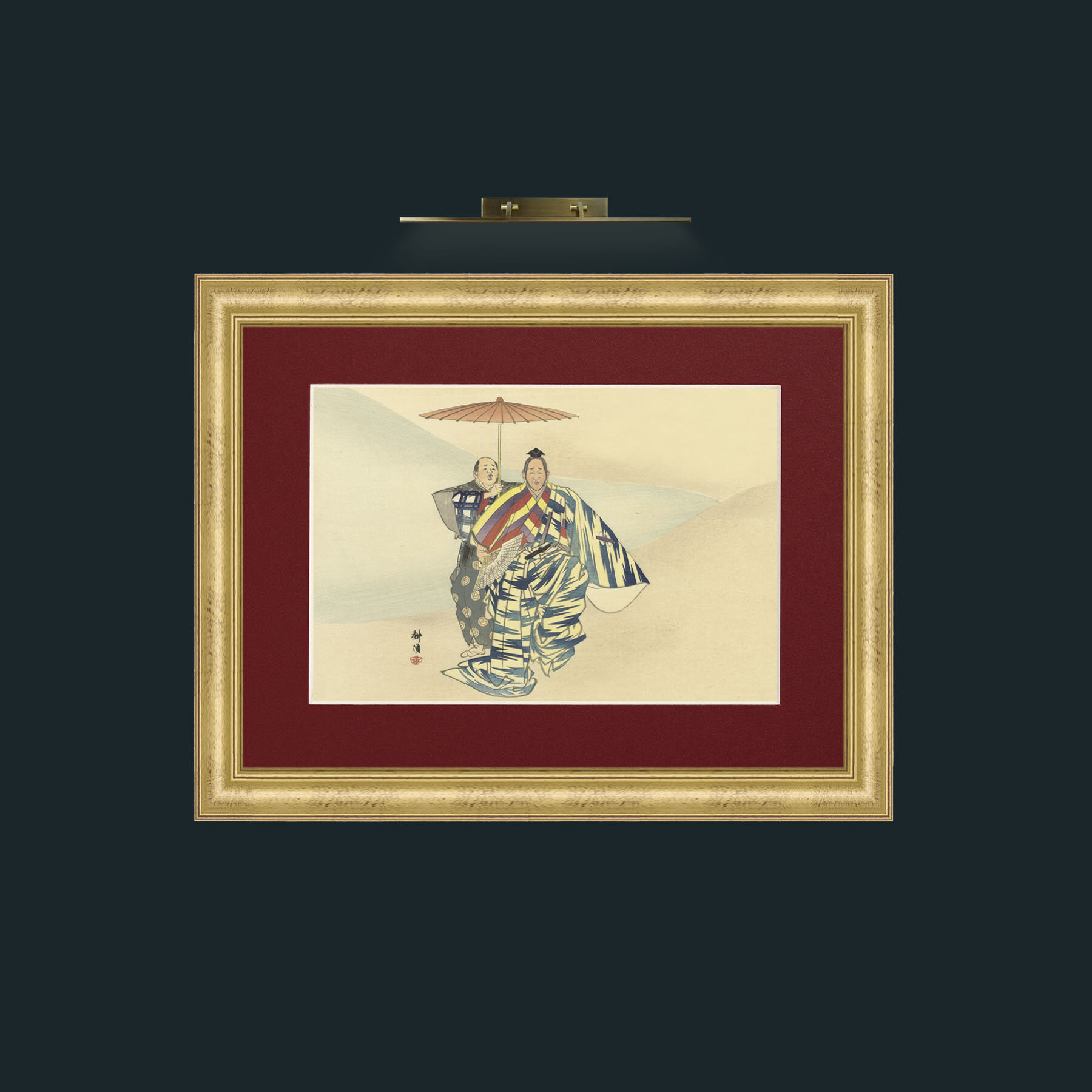 Art-Shade for One-Frame-9WideGilt-Mount-4Red.jpg