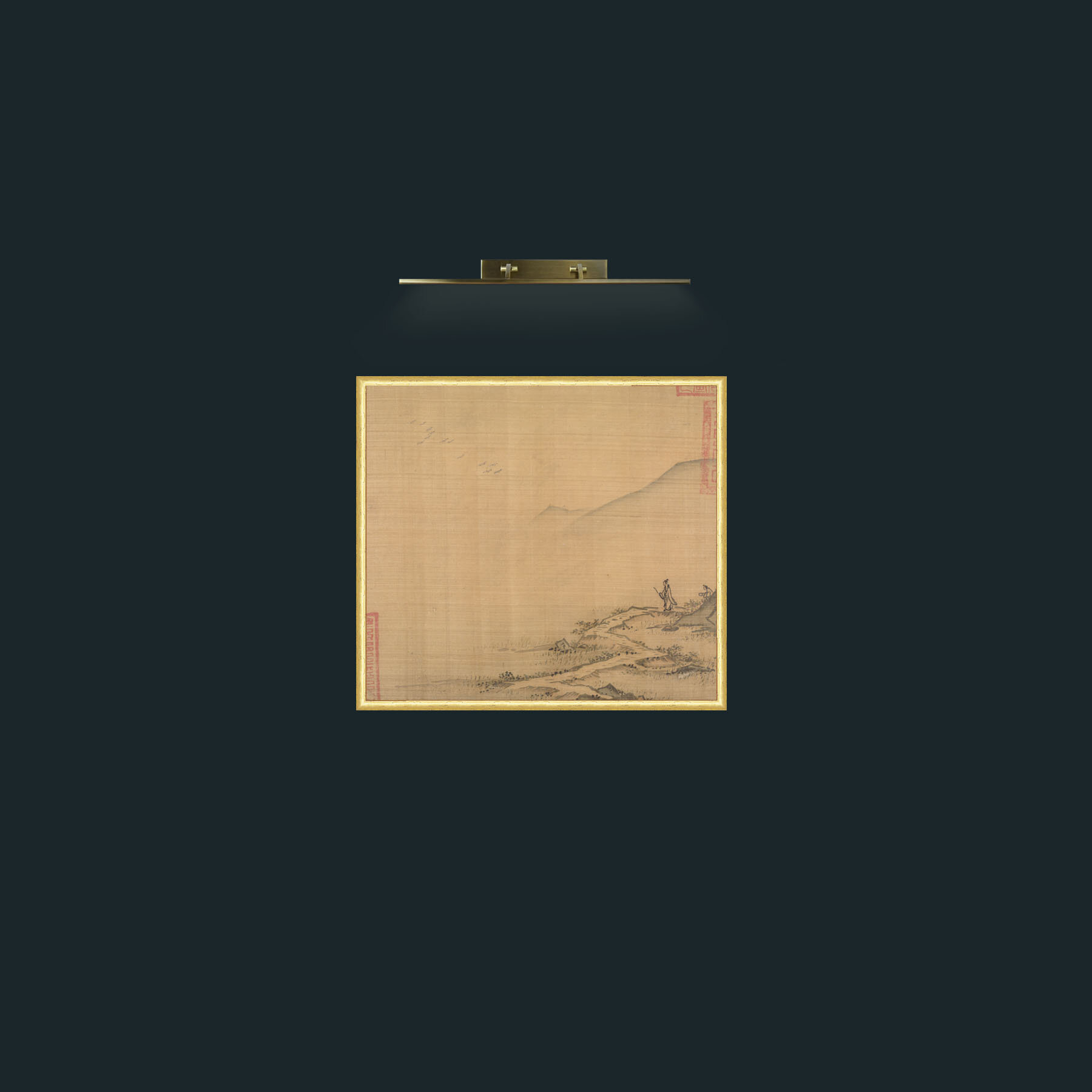 Art-Landscape with Flying Geese-Frame-3RoundedGilt.jpg