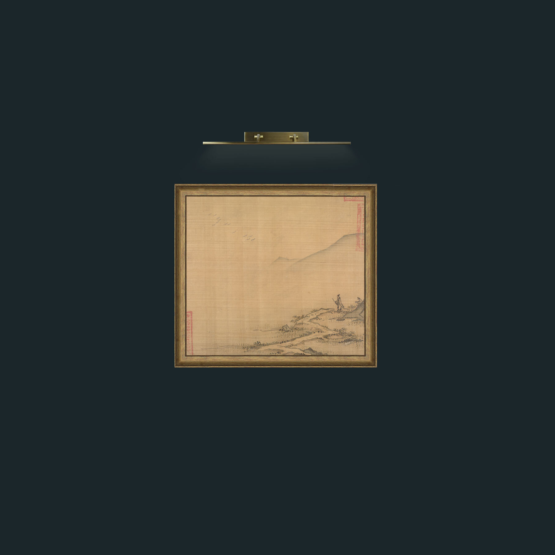 Art-Landscape with Flying Geese-Frame-8RedGreenGilt.jpg