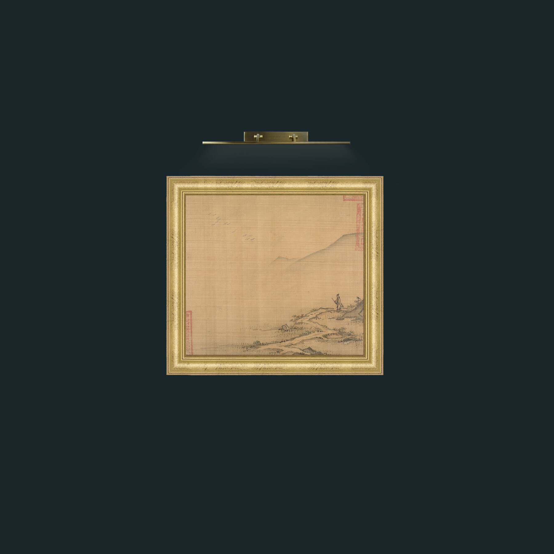Art-Landscape with Flying Geese-Frame-9WideGilt.jpg