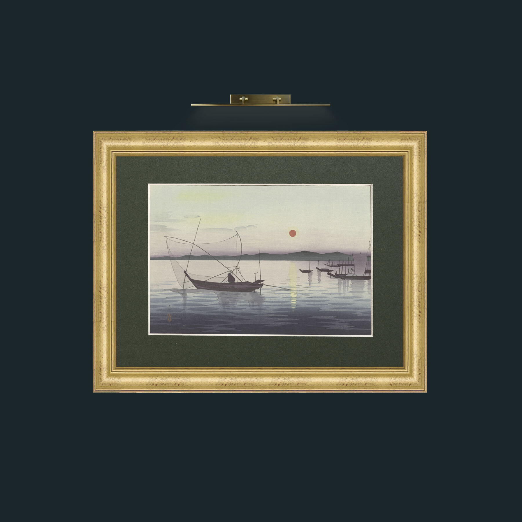 Art-Nets at Dawn-Frame-9WideGilt-Mount-2Green.jpg