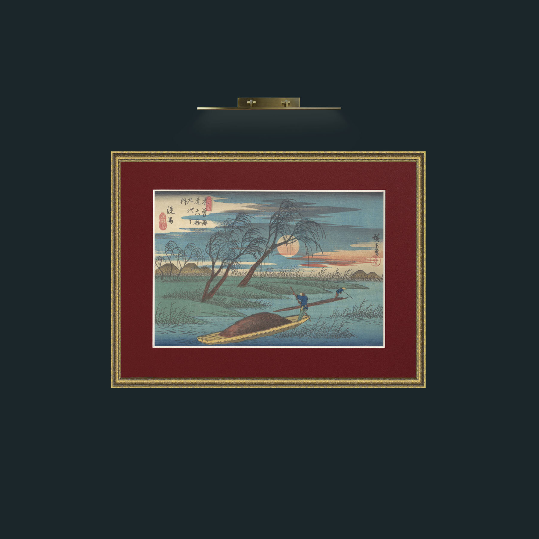 Art-Senba Station-Frame-1TexturedGilt-Mount-4Red.jpg