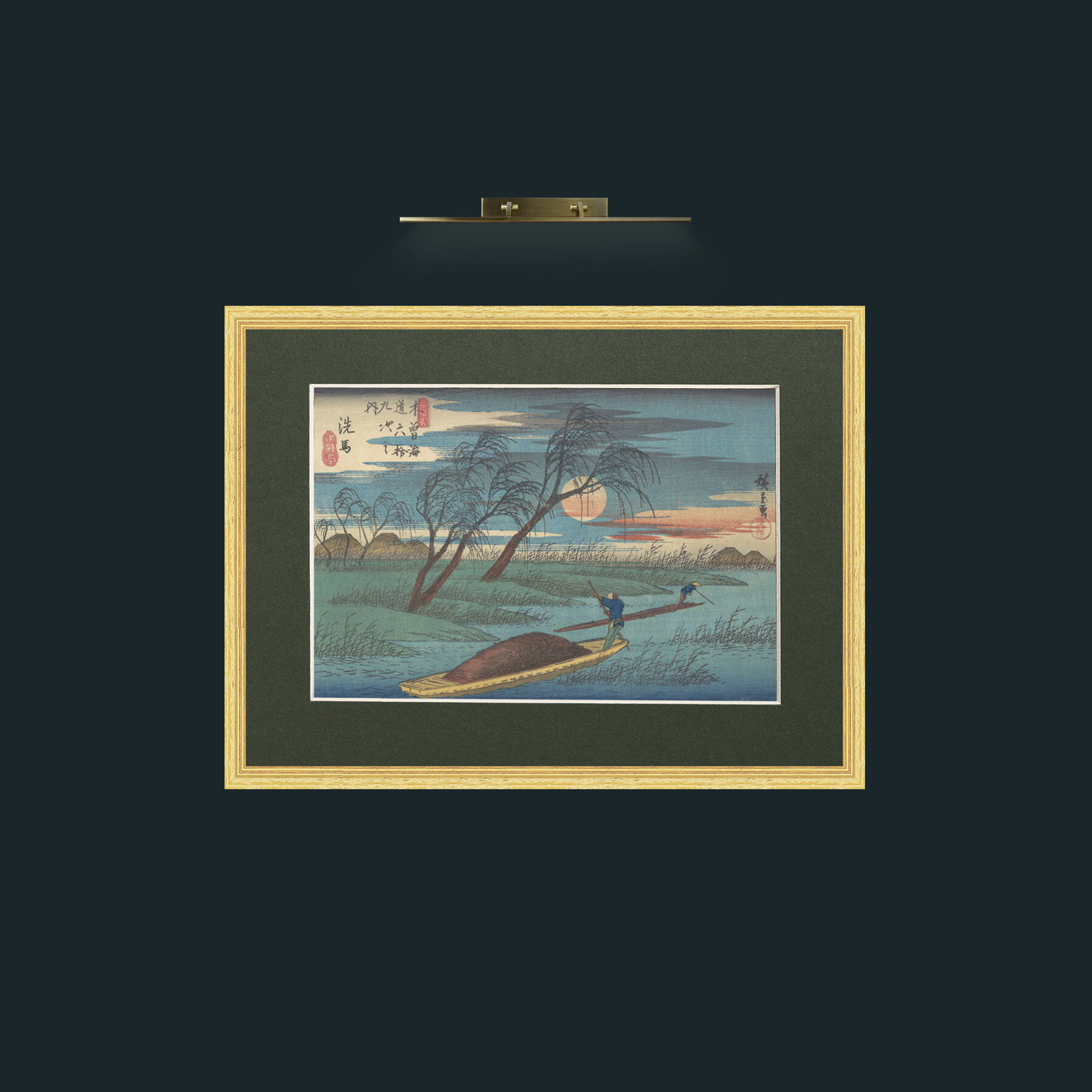 Art-Senba Station-Frame-4BevelledGilt-Mount-2Green.jpg
