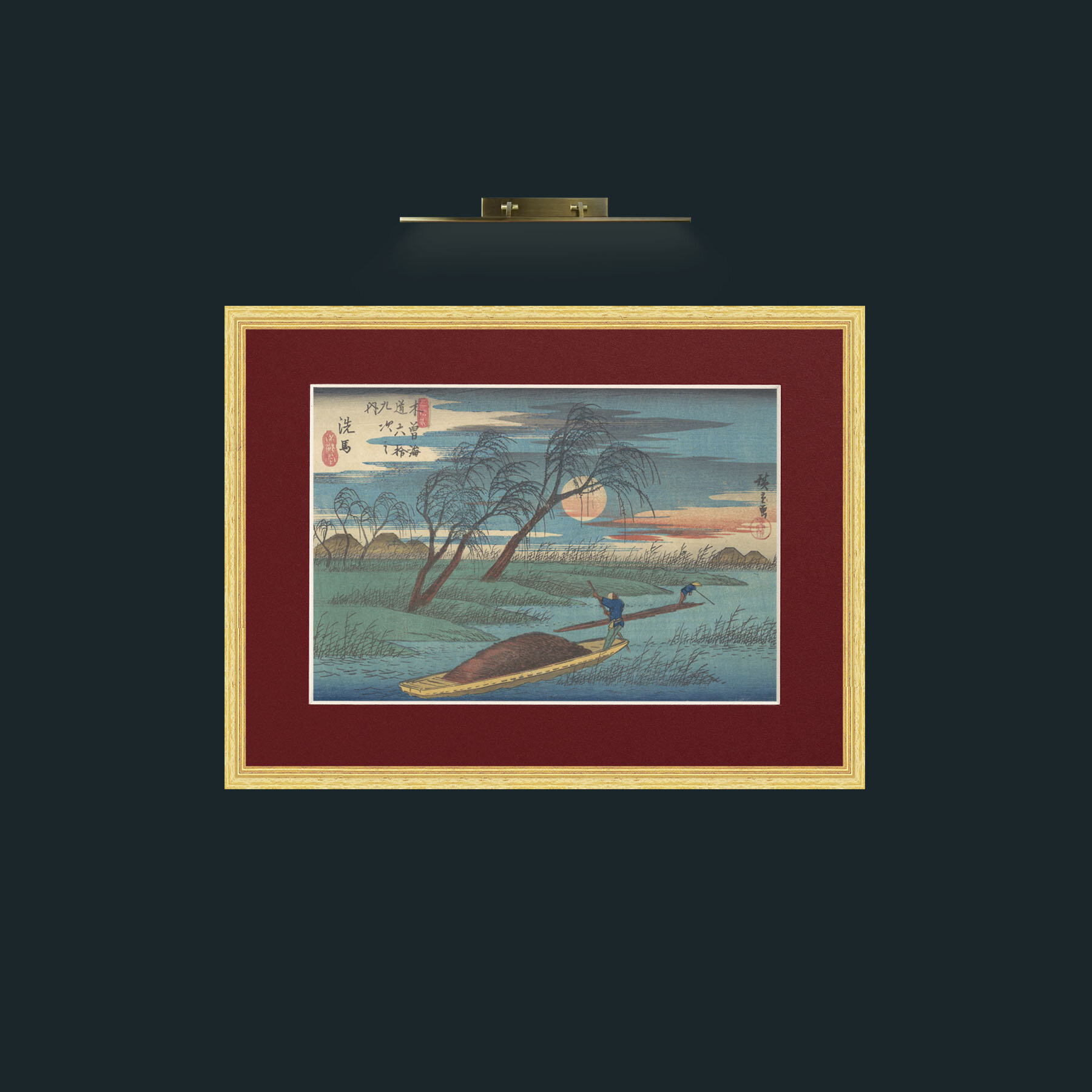 Art-Senba Station-Frame-4BevelledGilt-Mount-4Red.jpg