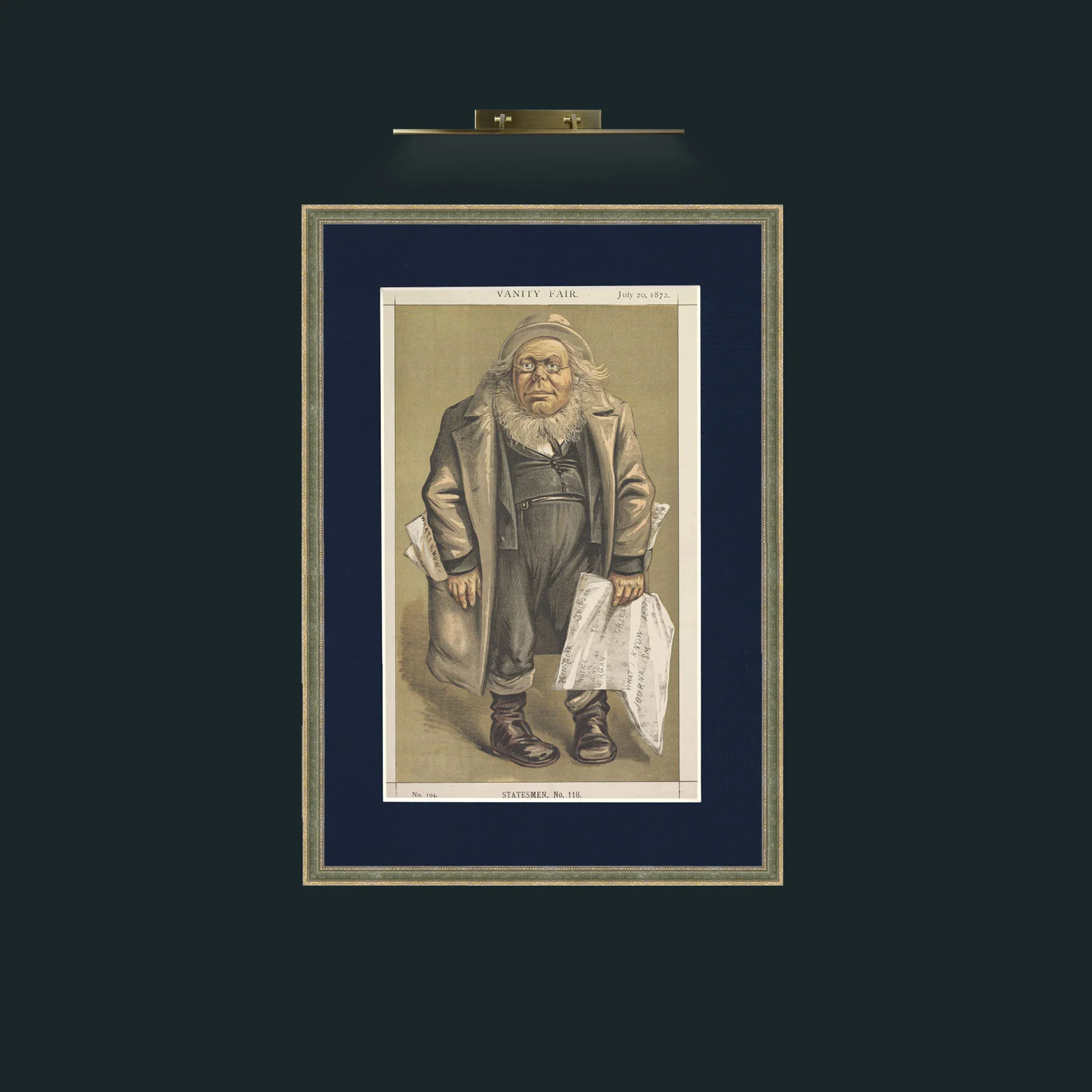 Art-The Journalist.jpg-Frame-2GreenGiltTextured-Mount-3Blue.jpg