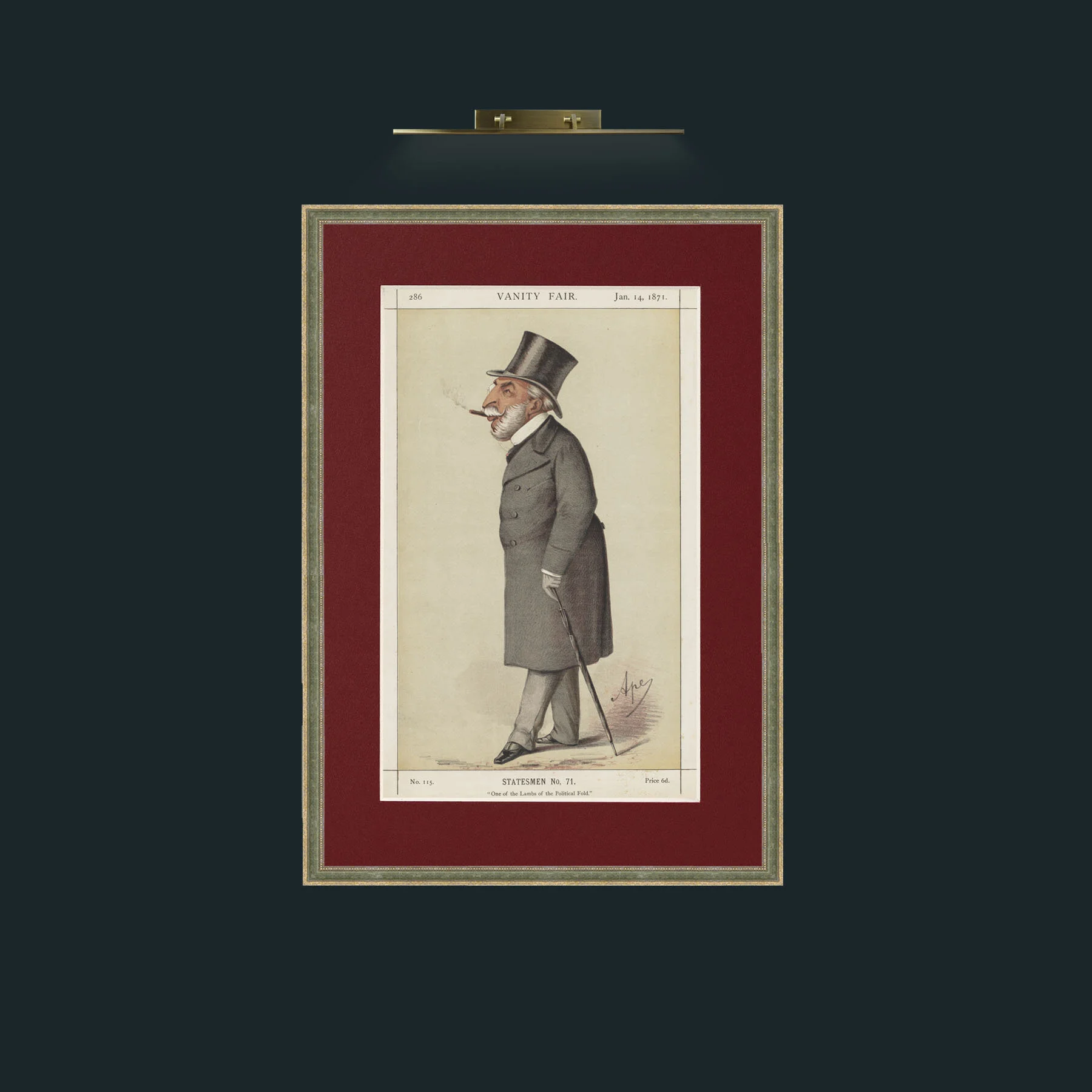 Art-The Politician.jpg-Frame-2GreenGiltTextured-Mount-4Red.jpg
