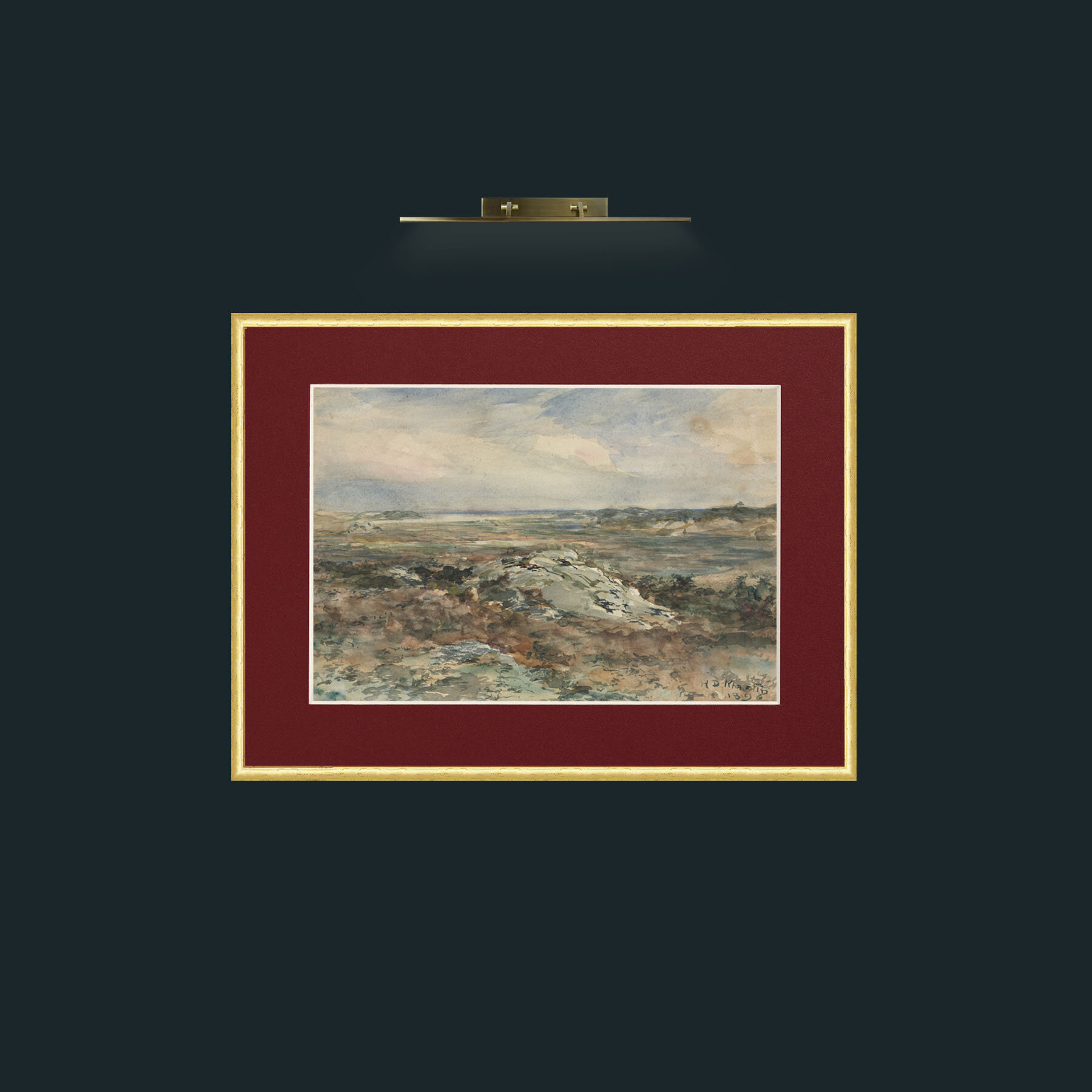 Art-The Moors-Frame-3RoundedGilt-Mount-4Red.jpg